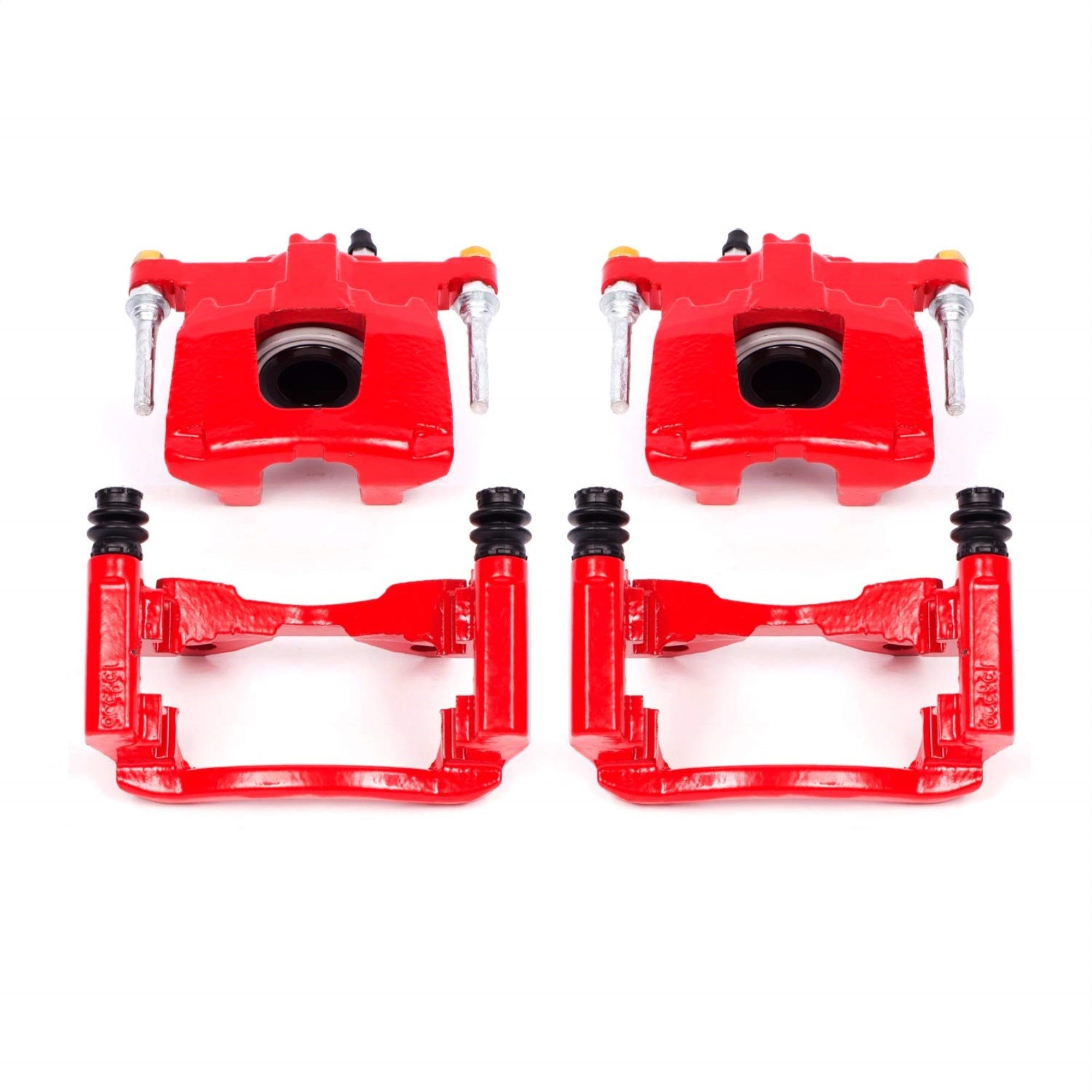 Power Stop S5046 Rear Pair Of High-Temp Red Powder Coated Calipers For 2007-2011 Dodge Nitro | 2008-2012 Jeep Liberty | 2007-2017 Jeep Wrangler