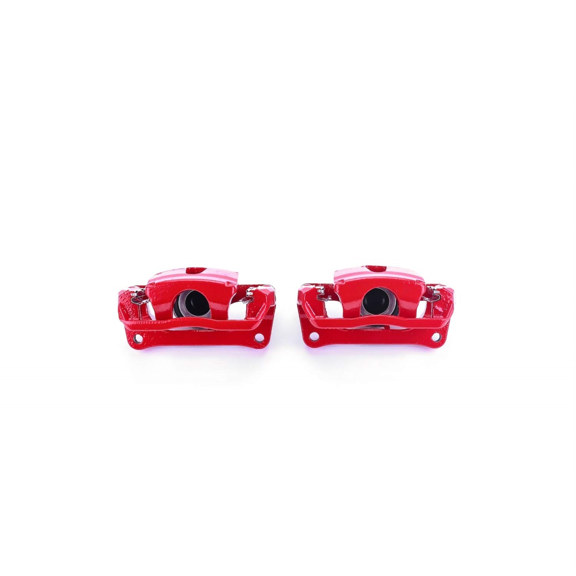 Power Stop S5396 Rear Red Powder Coated Calipers Pair For 2012 2013 2014 Ford F150 | 2015 2016 2017 Ford F150 [Manual Parking Brake Models] | 2012-2018 Ford F150 Raptor [Manual Parking Brake Models]