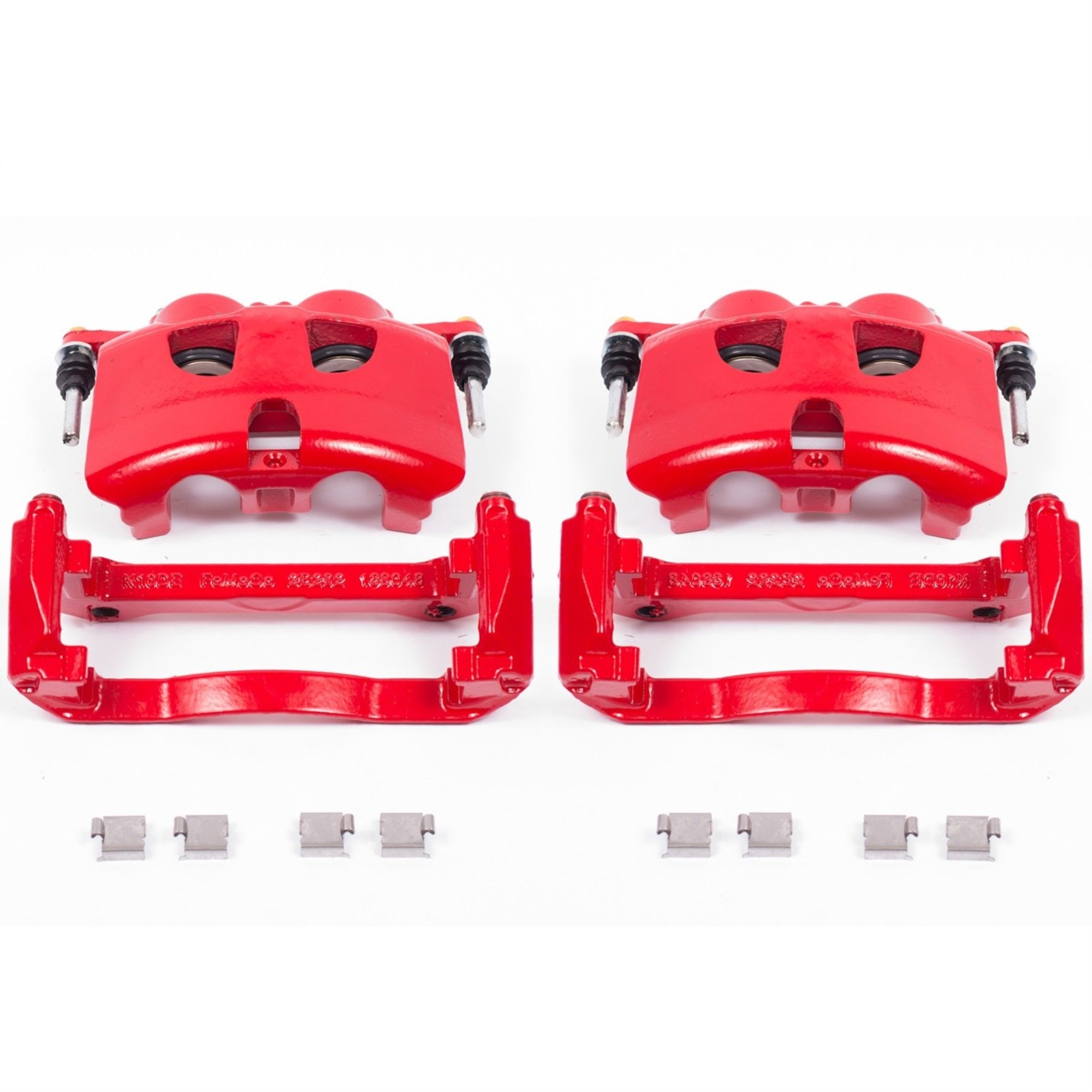 Power Stop S5404 Front Pair Of High-Temp Red Powder Coated Calipers For 2012 2013 2014 2015 2016 2017 2018 2019 2020 Ford F-150, F-150 Raptor, F-150 Ssv