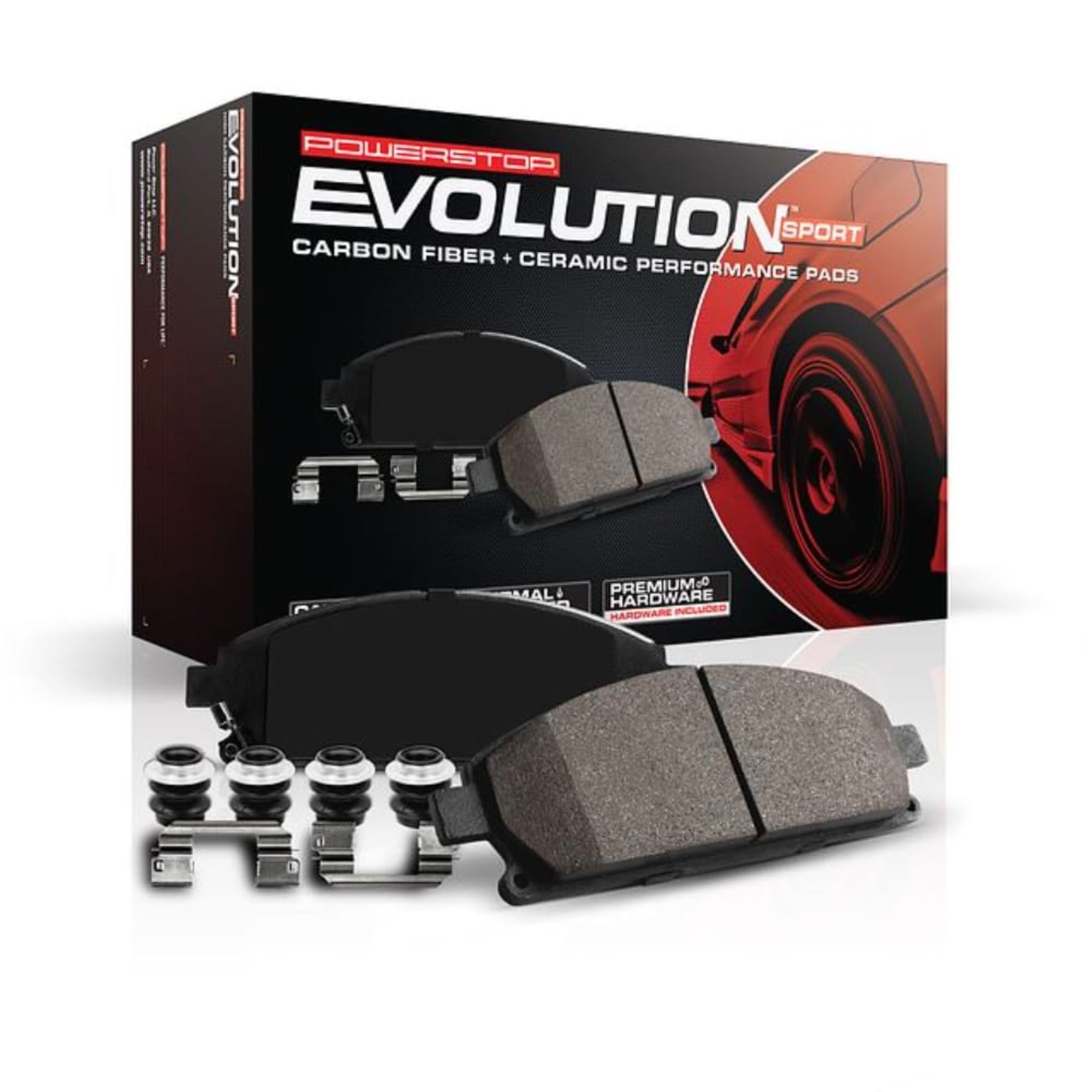 Power Stop Z23-1680 Front Z23 Evolution Sport Carbon Fiber Infused Ceramic Brake Pads With Hardware For 2013-2022 Ford F-250 F-350 | 2013-2016 F-450 Super Duty 8 Lug