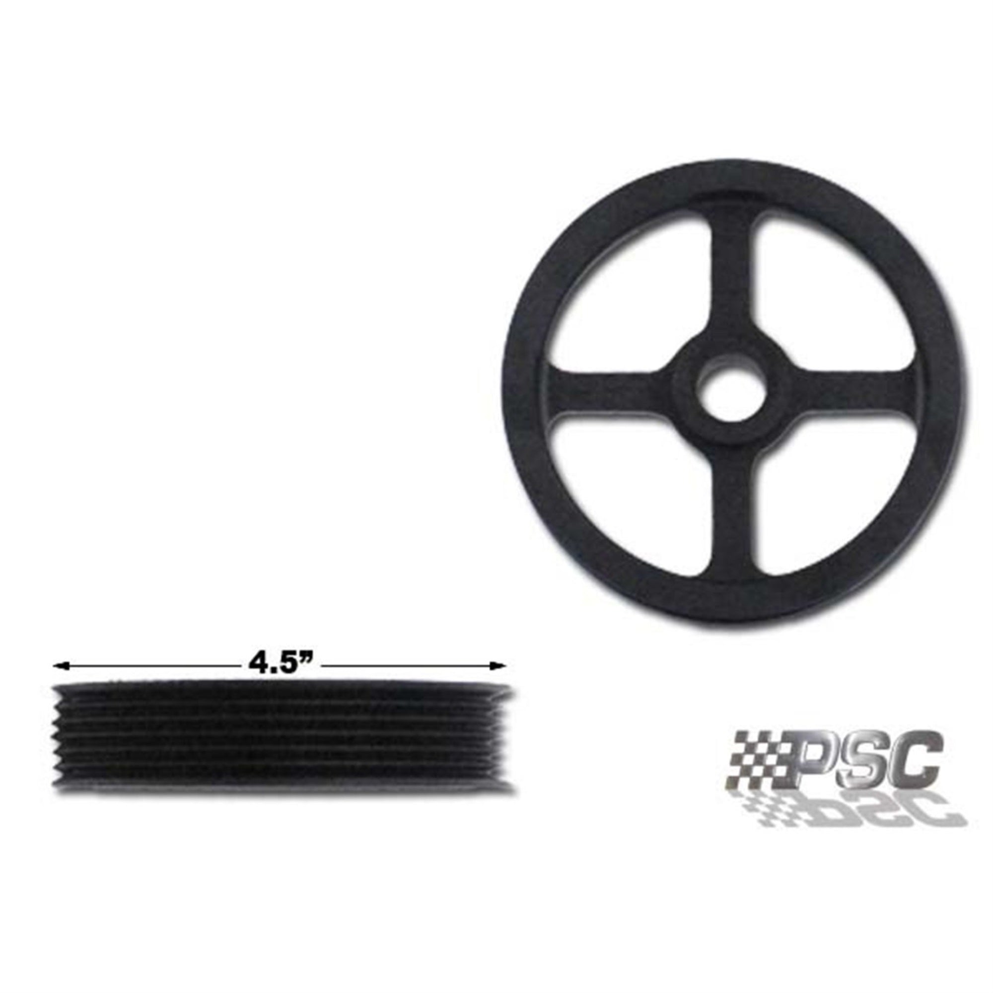 Psc Motor Sports Pp2401 Serpentine Power Steering Pump Pulley 4.5 In. Diameter 0.9375 Offset Serpentine Power Steering Pump Pulley