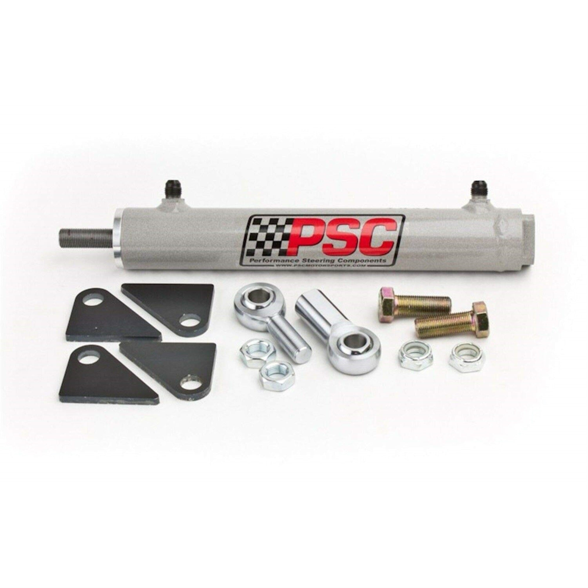 Psc Motor Sports Sc2201K Power Steering Assist Cylinder 1.75 Bore X 8 Stroke X .75 Rod W/Rod Ends And Mount Hardware Power Steering Assist Cylinder