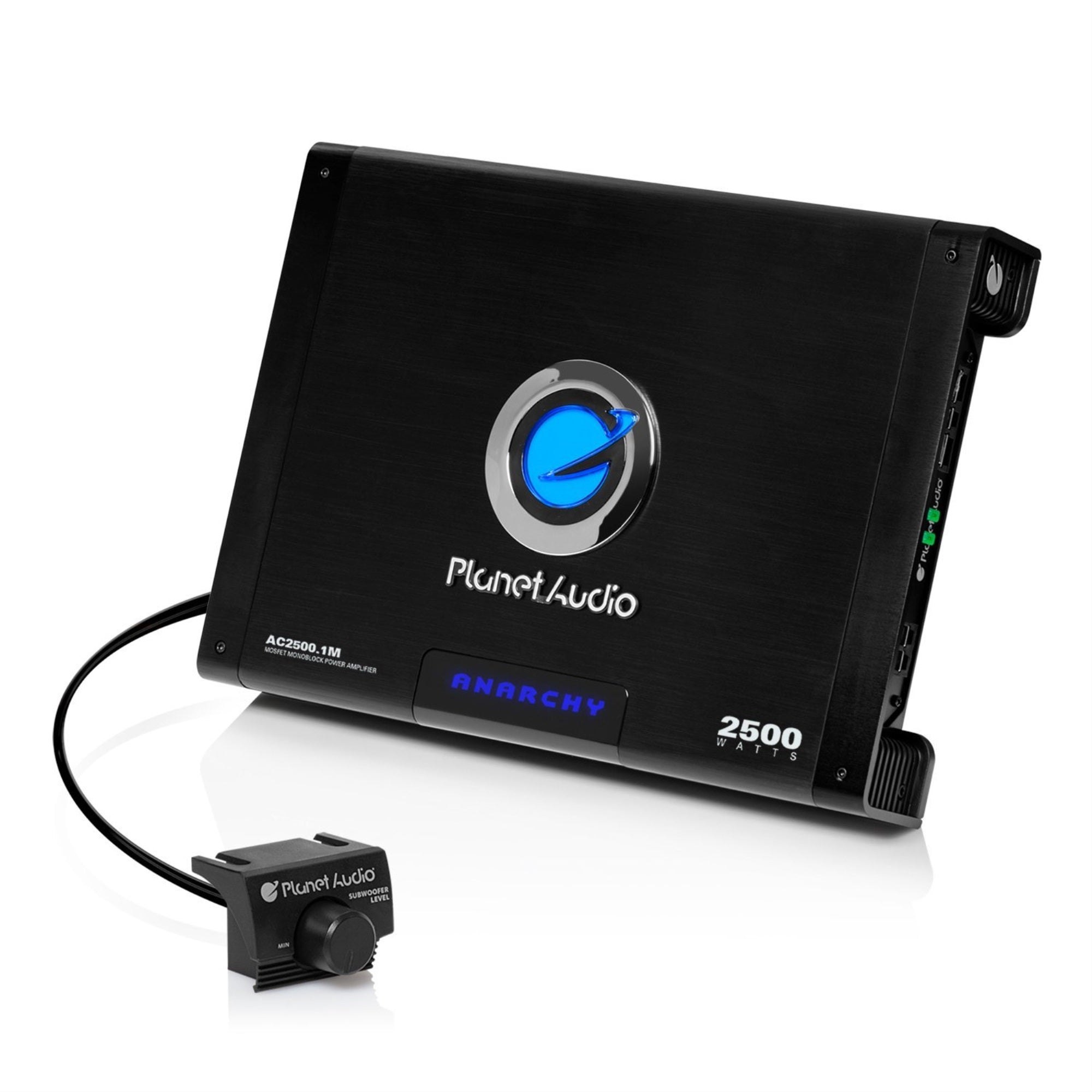 Planet Audio Ac2500.1M Monoblock Car Amplifier - 2500 Watts Max Power, 2/4 Ohm Stable, Class A/B, Mosfet Power Supply, Remote Subwoofer Control
