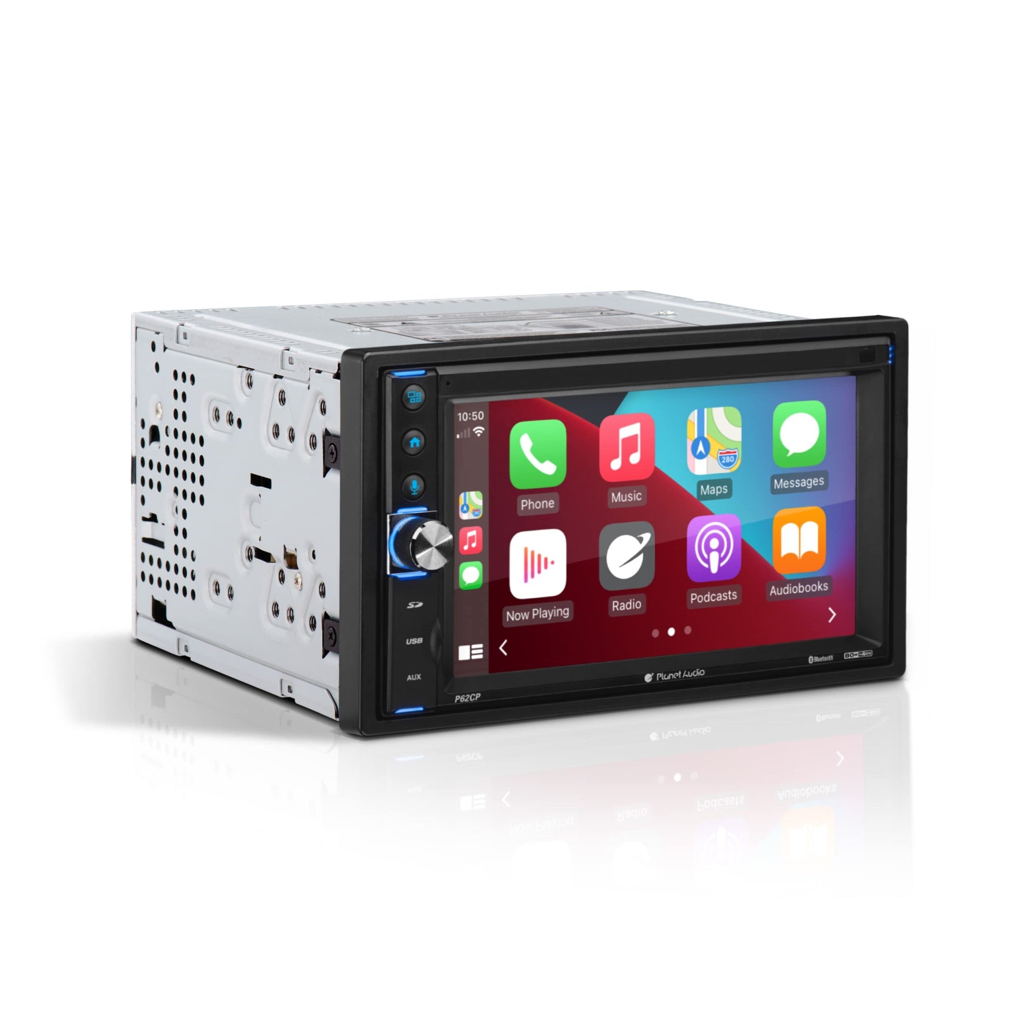 Planet Audio P62Cp Car Audio Stereo System - Apple Carplay, 6.2 Inch Double Din, Touchscreen, Bluetooth Audio And Hands-Free Calling, Usb, Sd, Am/Fm Radio Receiver, No Cd Player