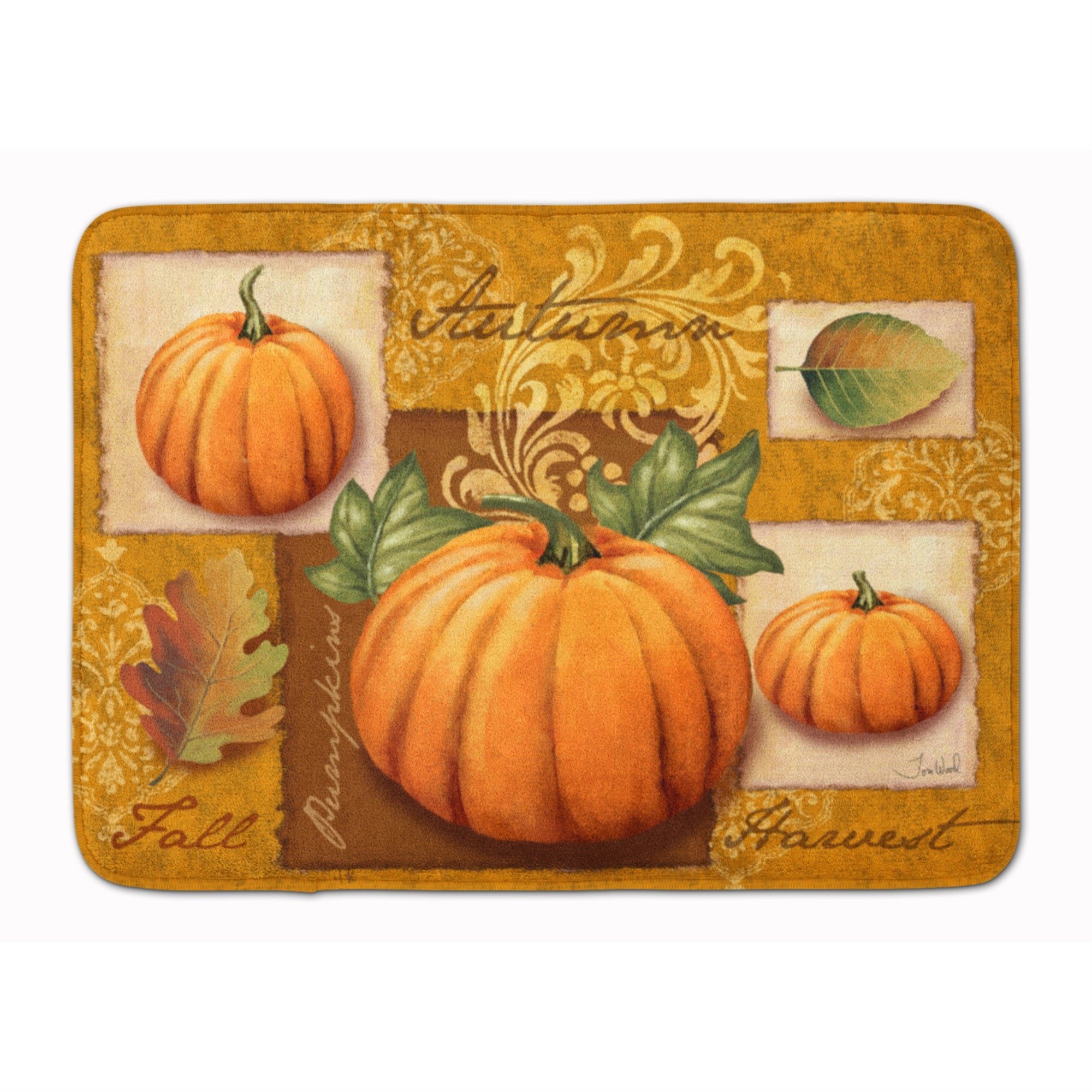 Caroline'S Treasures Fall Harvest Pumpkins Floor Mat, 19 X 27, Multicolor
