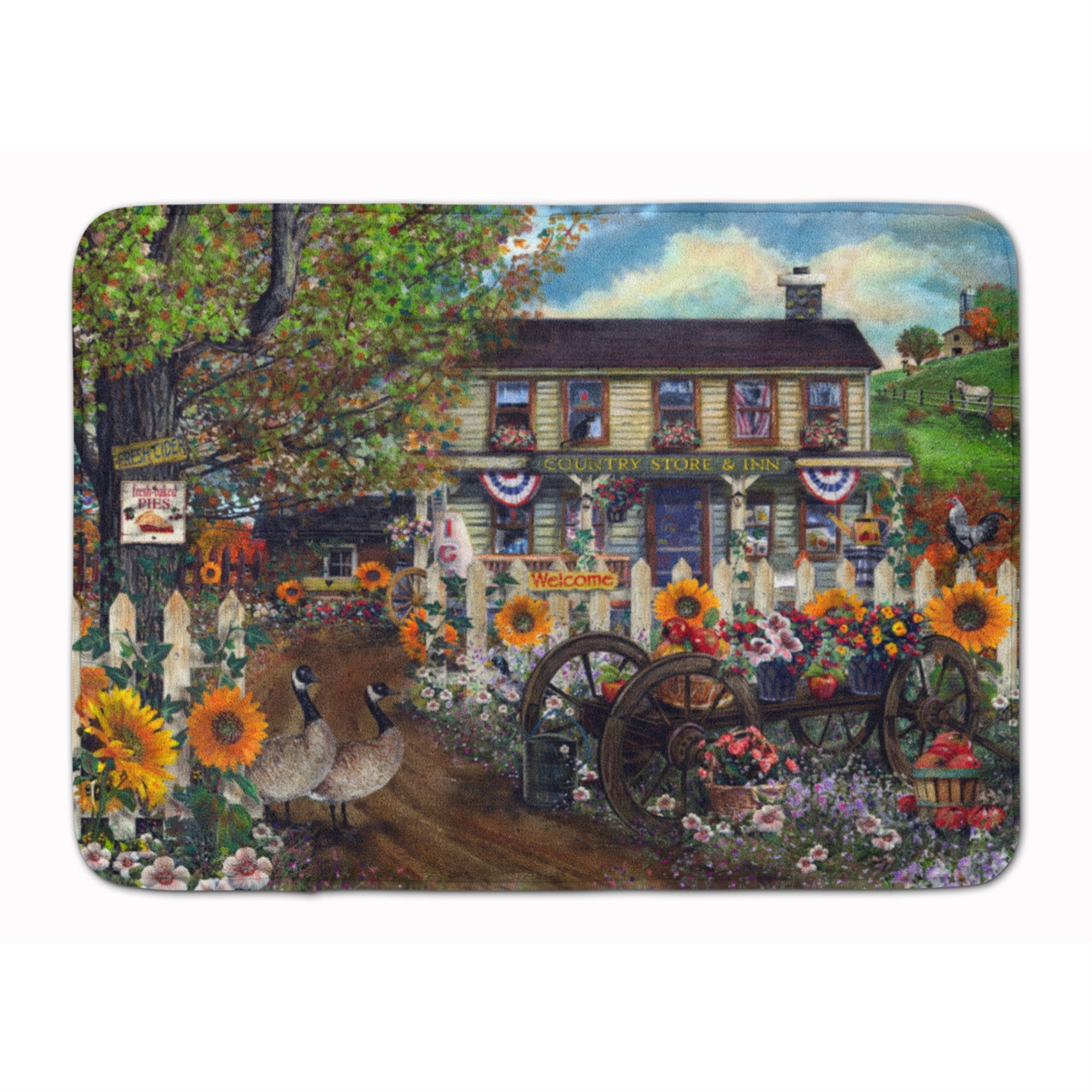 Caroline'S Treasures Sunflowers And The Old Country Store Floor Mat, 19 X 27, Multicolor