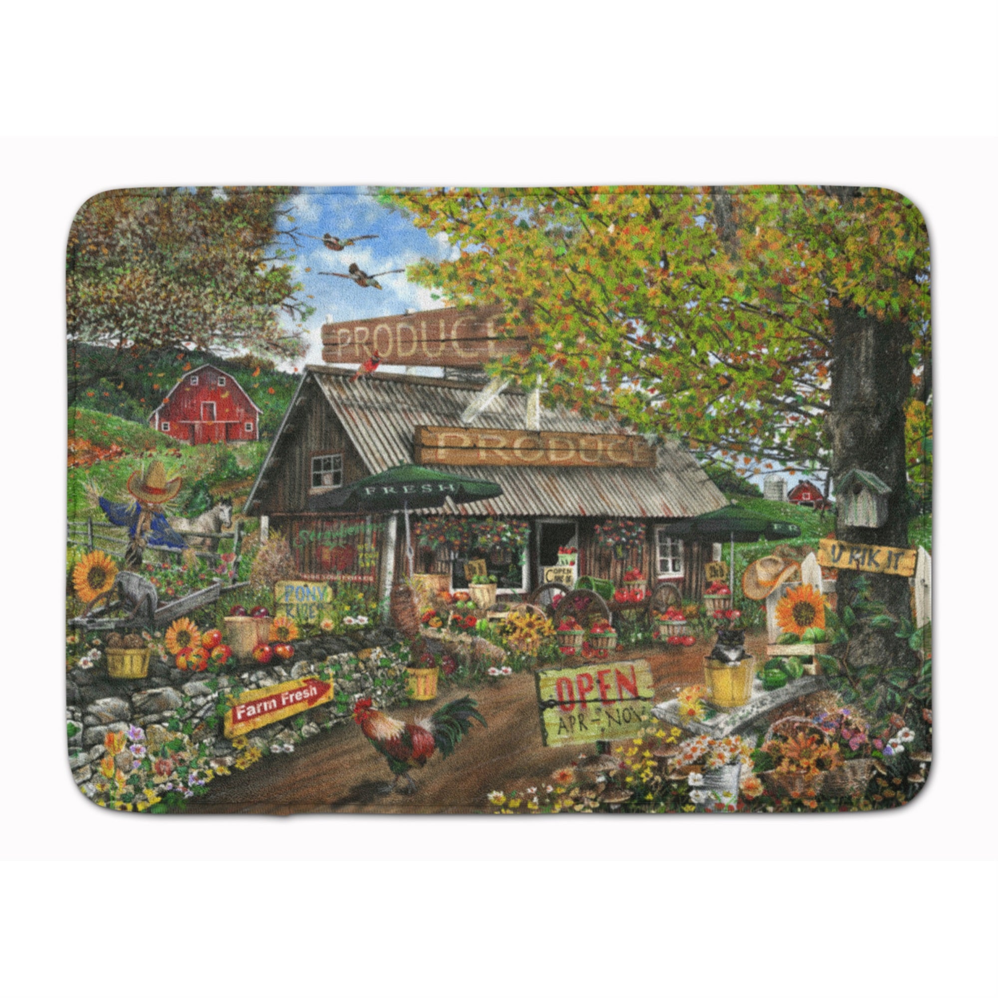 Caroline'S Treasures Produce Fruit Stand Floor Mat, 19 X 27, Multicolor