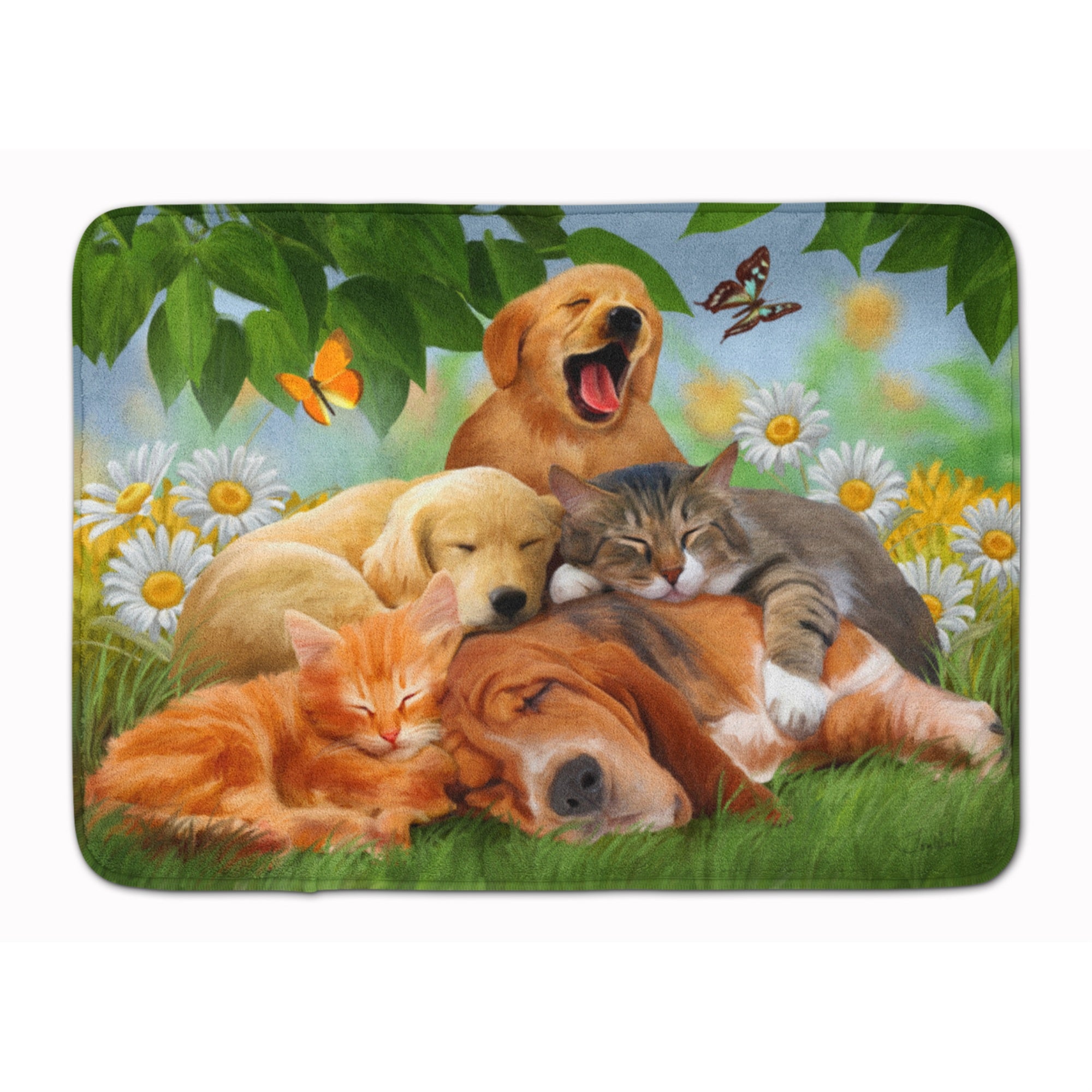 Caroline'S Treasures Golden Retriever, Labrador Sleepy Heads, 19 X 27, Multicolor