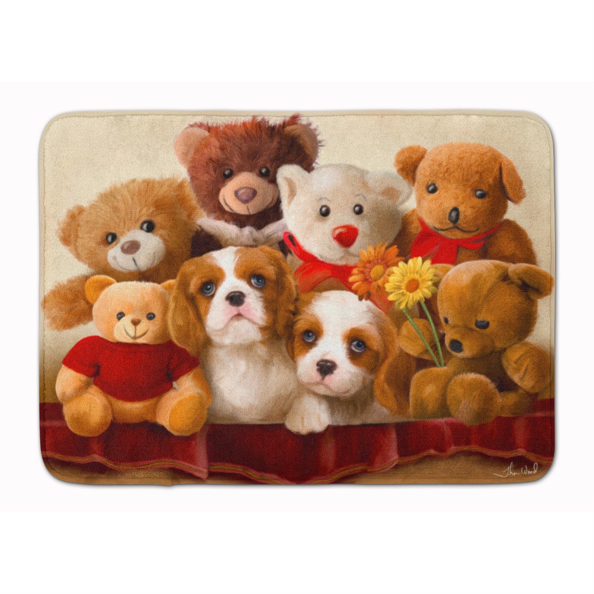 Caroline'S Treasures Cavalier Spaniel Friends Forever Floor Mat, 19 X 27, Multicolor