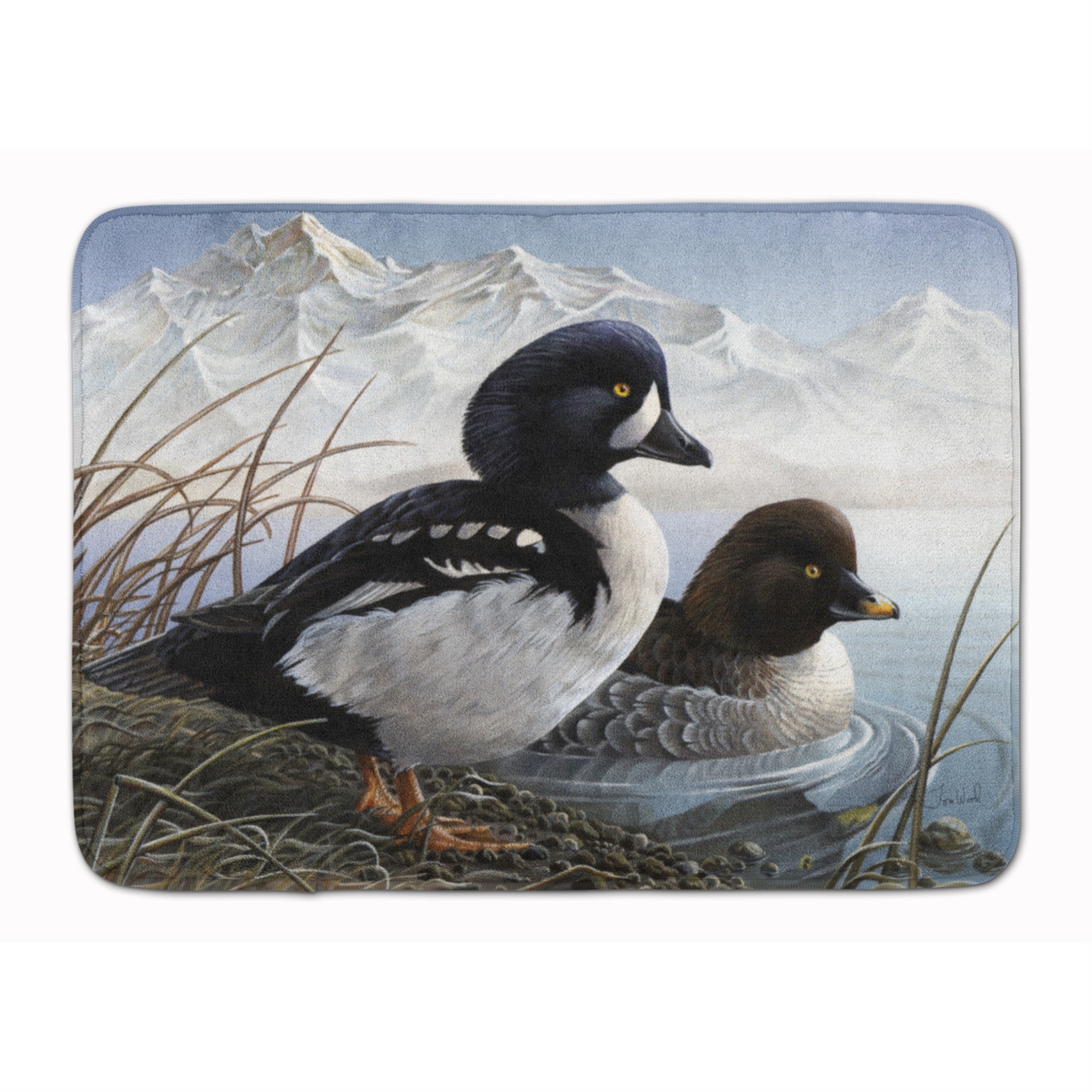Caroline'S Treasures Goldeneye Ducks In The Water Floor Mat, 19 X 27, Multicolor
