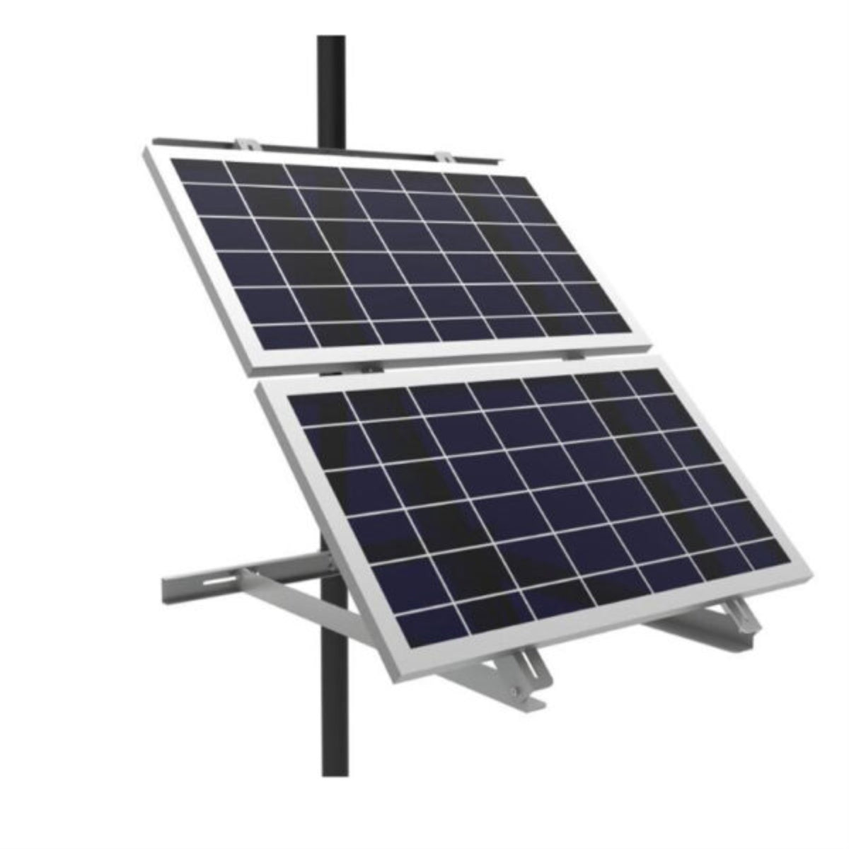 Adjustable Solar Side Pole Mount Bracket  Fits 2 Panels