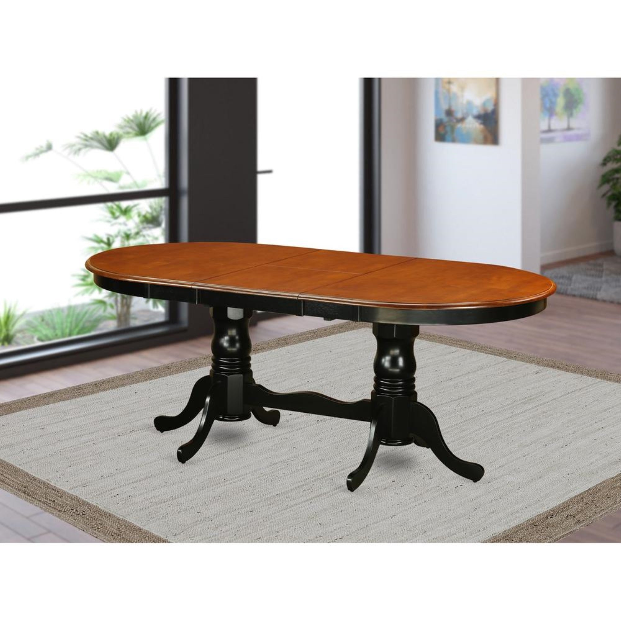 Plainville    Table  with  18″  butterfly  Leaf  -Black  &  Cherry.