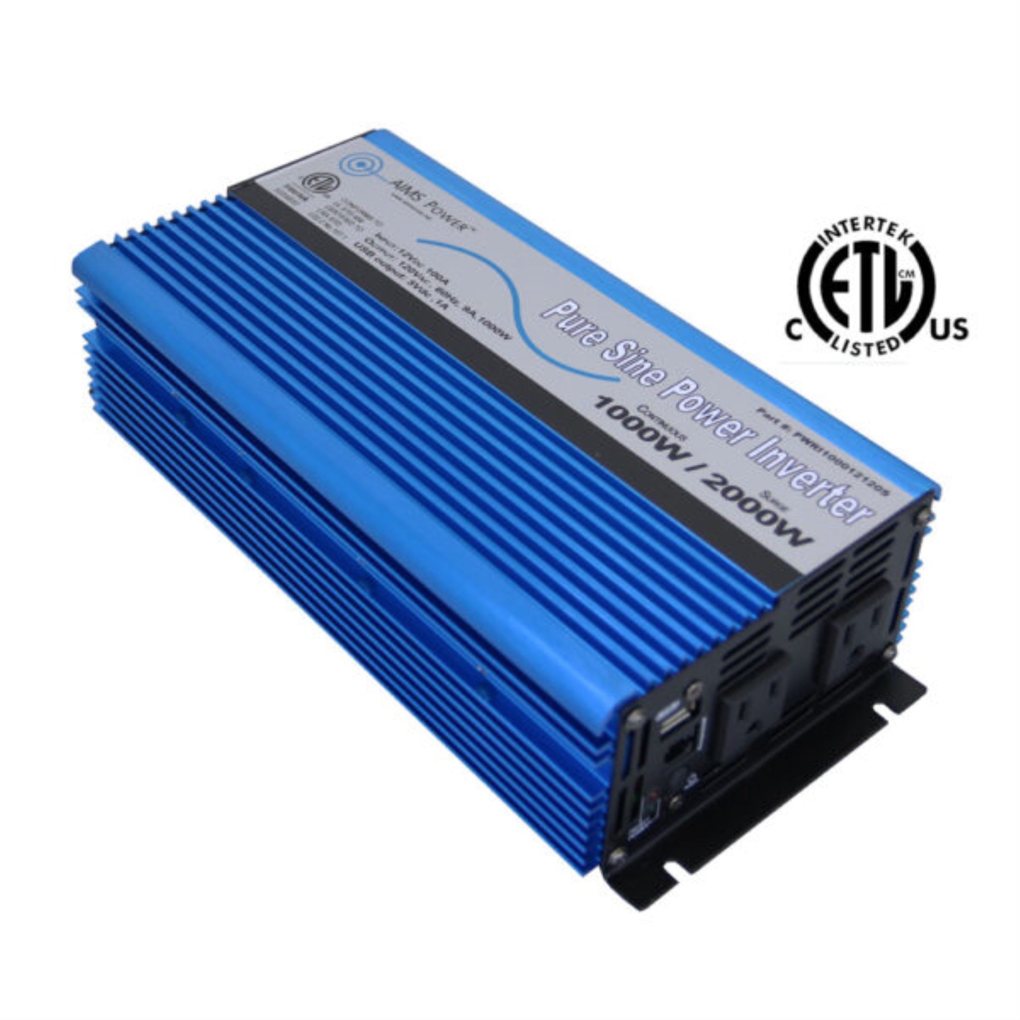 1000 Watt Pure Sine Power Inverter 12 Volt ETL Listed to UL 458