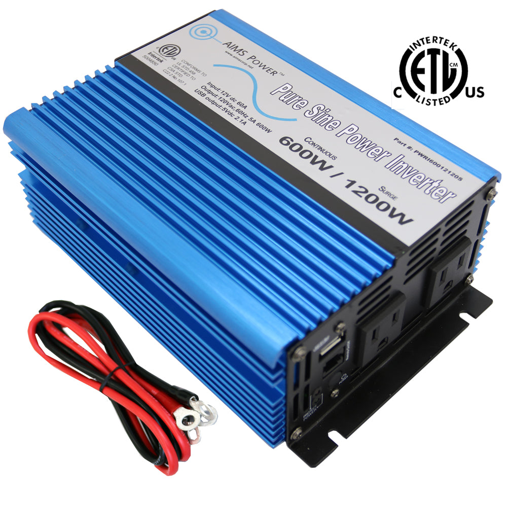 600 Watt Pure Sine Power Inverter 12 Volt Listed To Ul 458