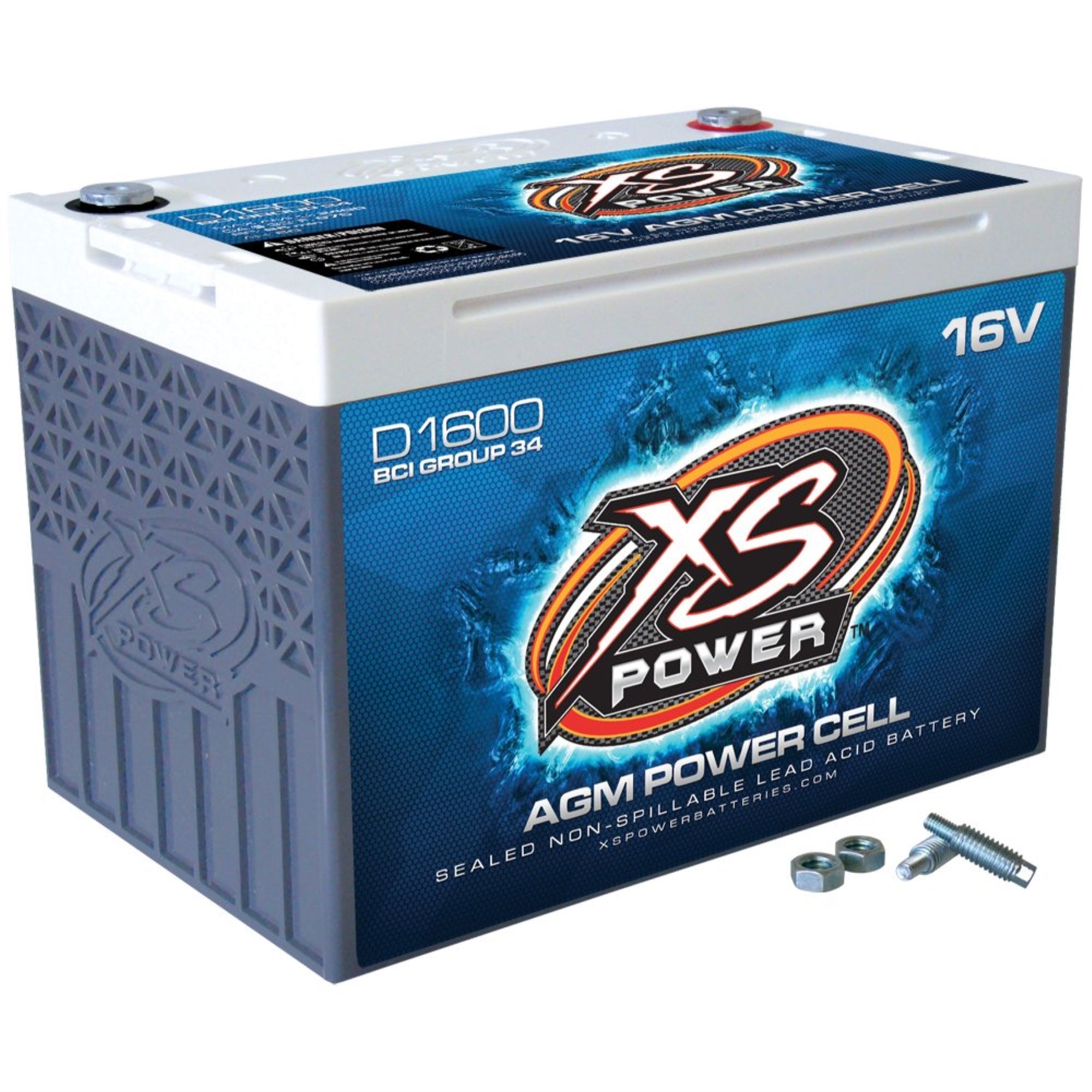 XS Power D1600 16 Volt 2400A 775CA Car Audio Battery/Powercell