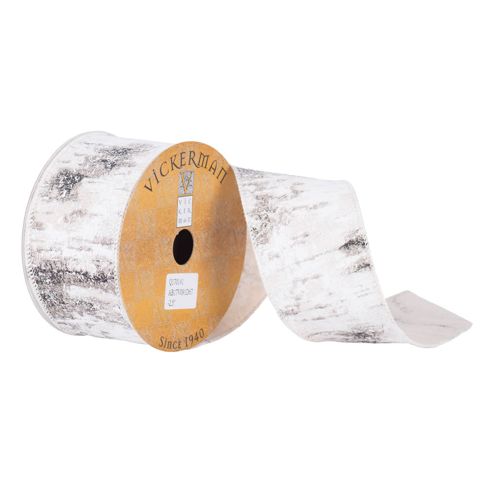 Vickerman 2.5” x 10yd Birch Print Wired - Q170141