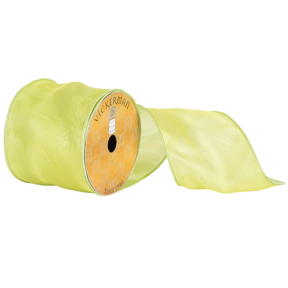 Vickerman 4” x 10yd Light Green Royal Satin - Q172855
