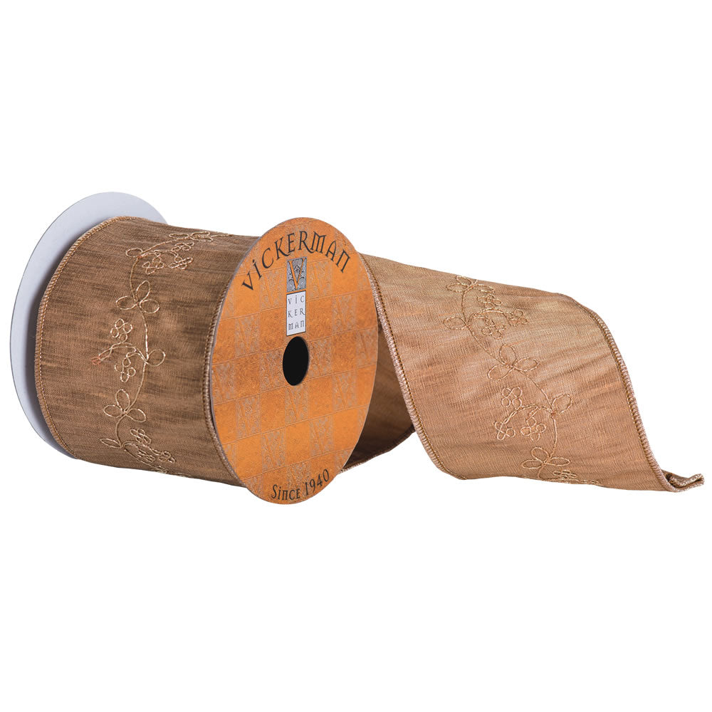 Vickerman 4” x 5yd Gold Swirl Center - Q174224