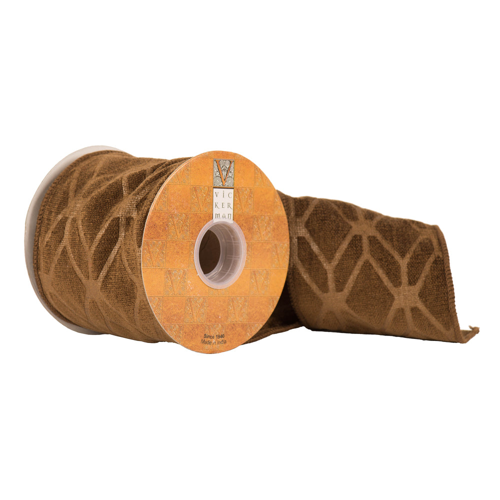 Vickerman 4 X 10Yd Soft Brown Geometric Pattern - Q174246