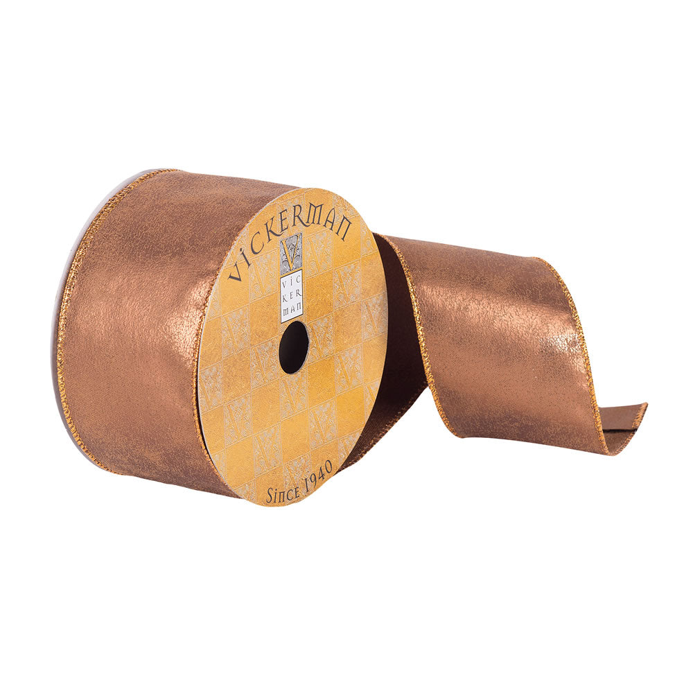 Vickerman 2.5”x10Yd Mocha Crackle Shimmer Ribbon - Q180227