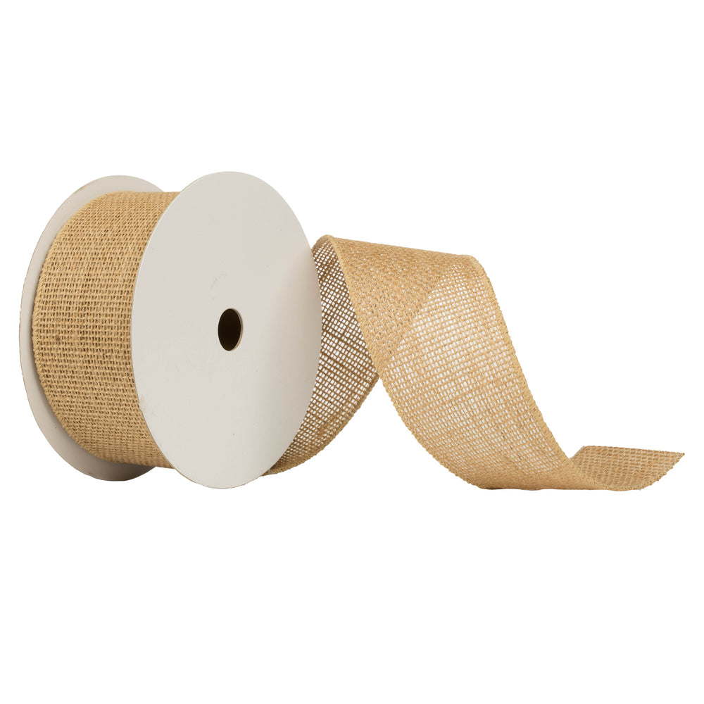 Vickerman 2.5”x10Yd Tan Burlap Ribbon - Q180305