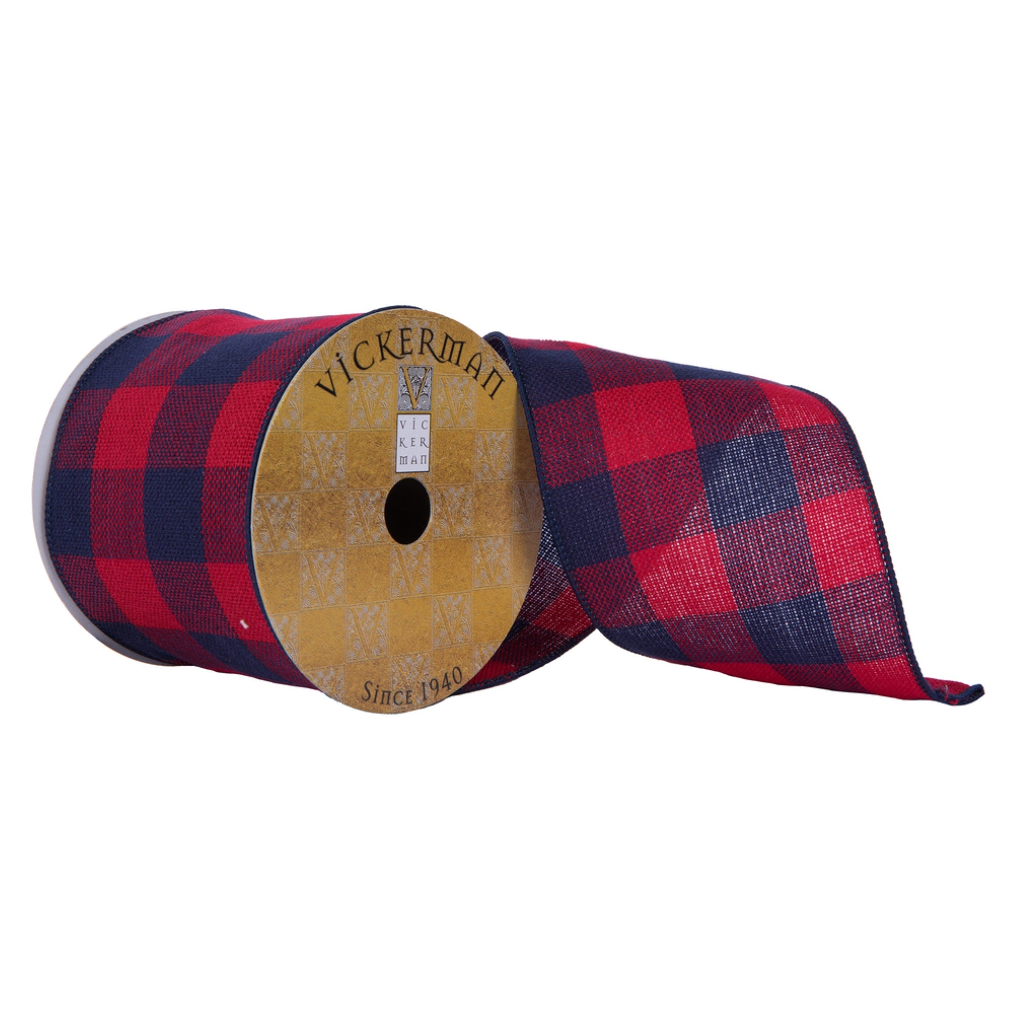 4”x10Yd Red Black Plaid Ribbon