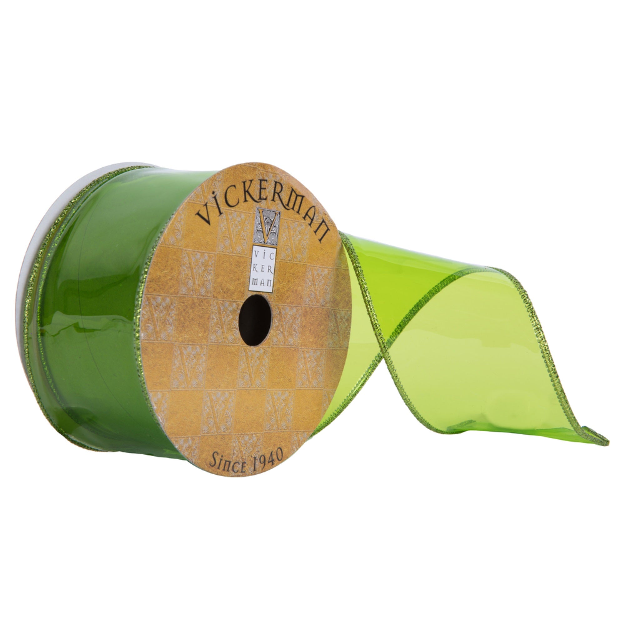 Vickerman 2.5” x 10 Yards Lime Green Transparent PVC Christmas Ribbon
