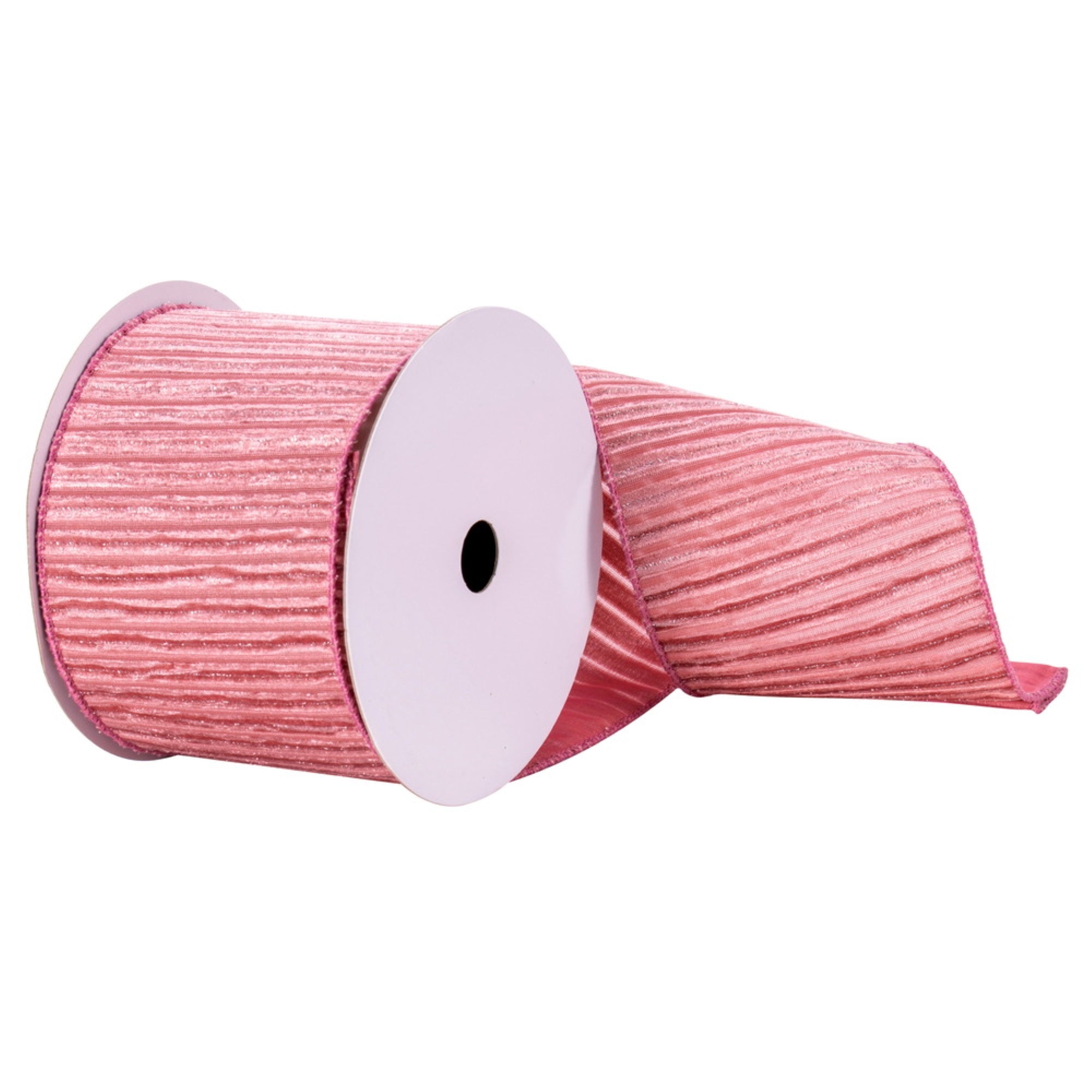 4”x10yd Mauve Stripe Silver lin Ribbon