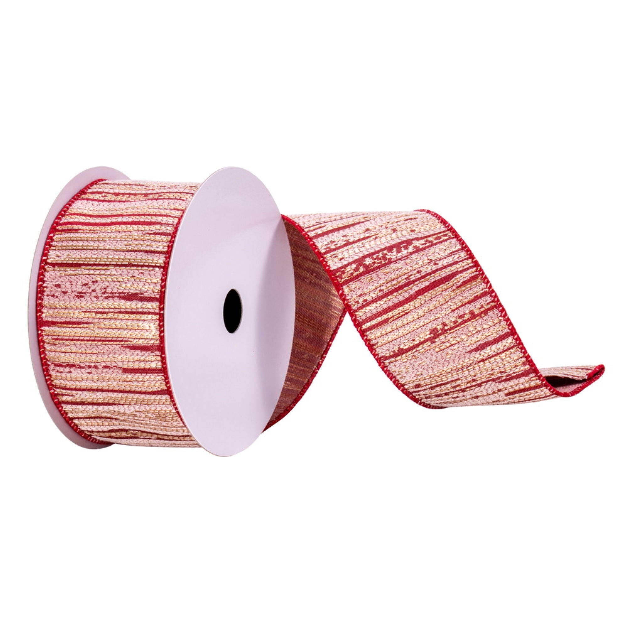 2.5”x10yd Red/Cream/Champagne Ribbon