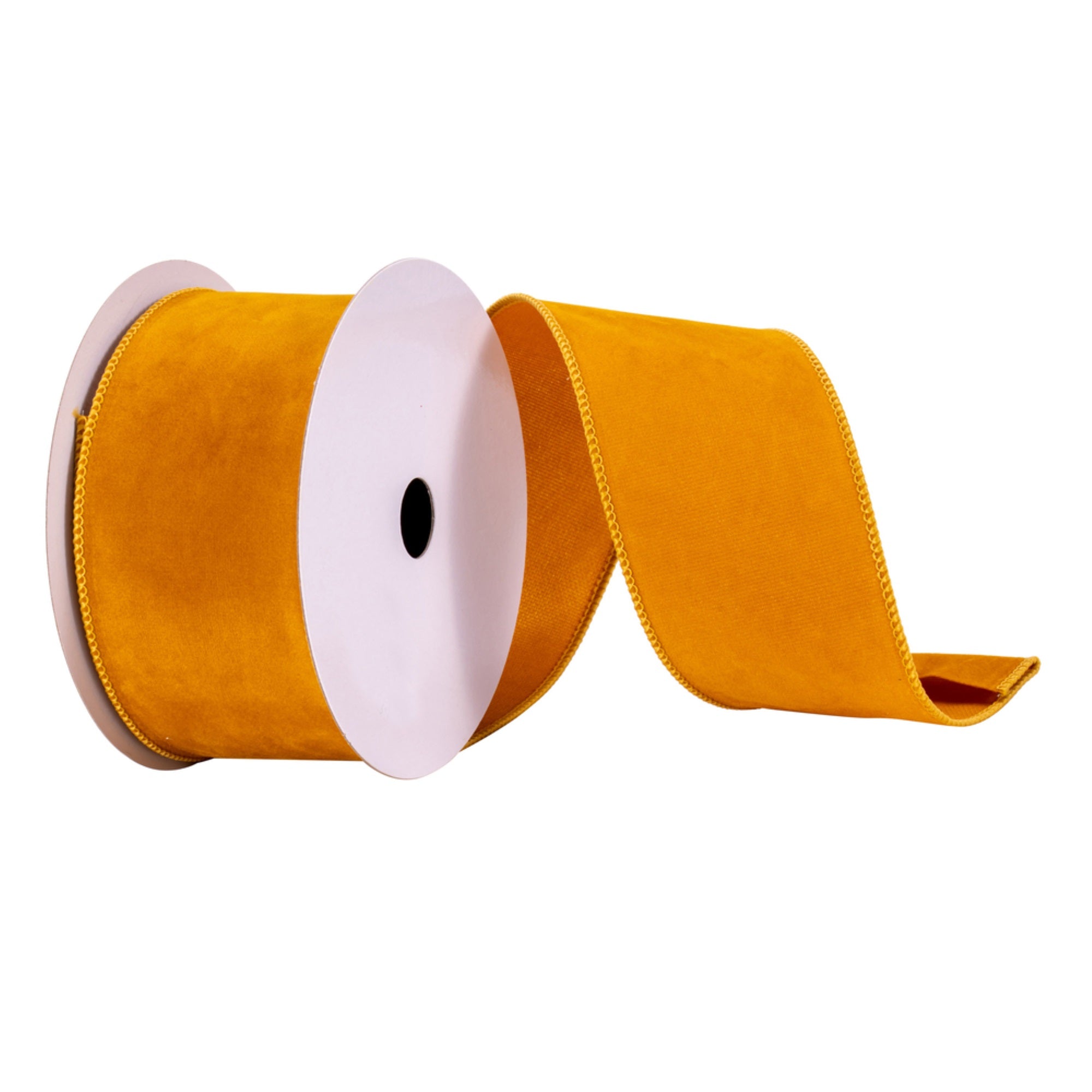 Vickerman 2.5” x 10 Yards Mustard Faux Suede Ribbon