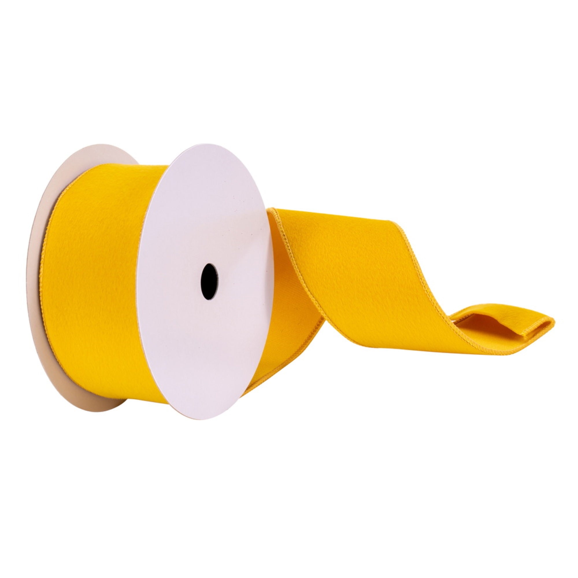 2.5”x10yd Mustard Fur Felt Ribbon