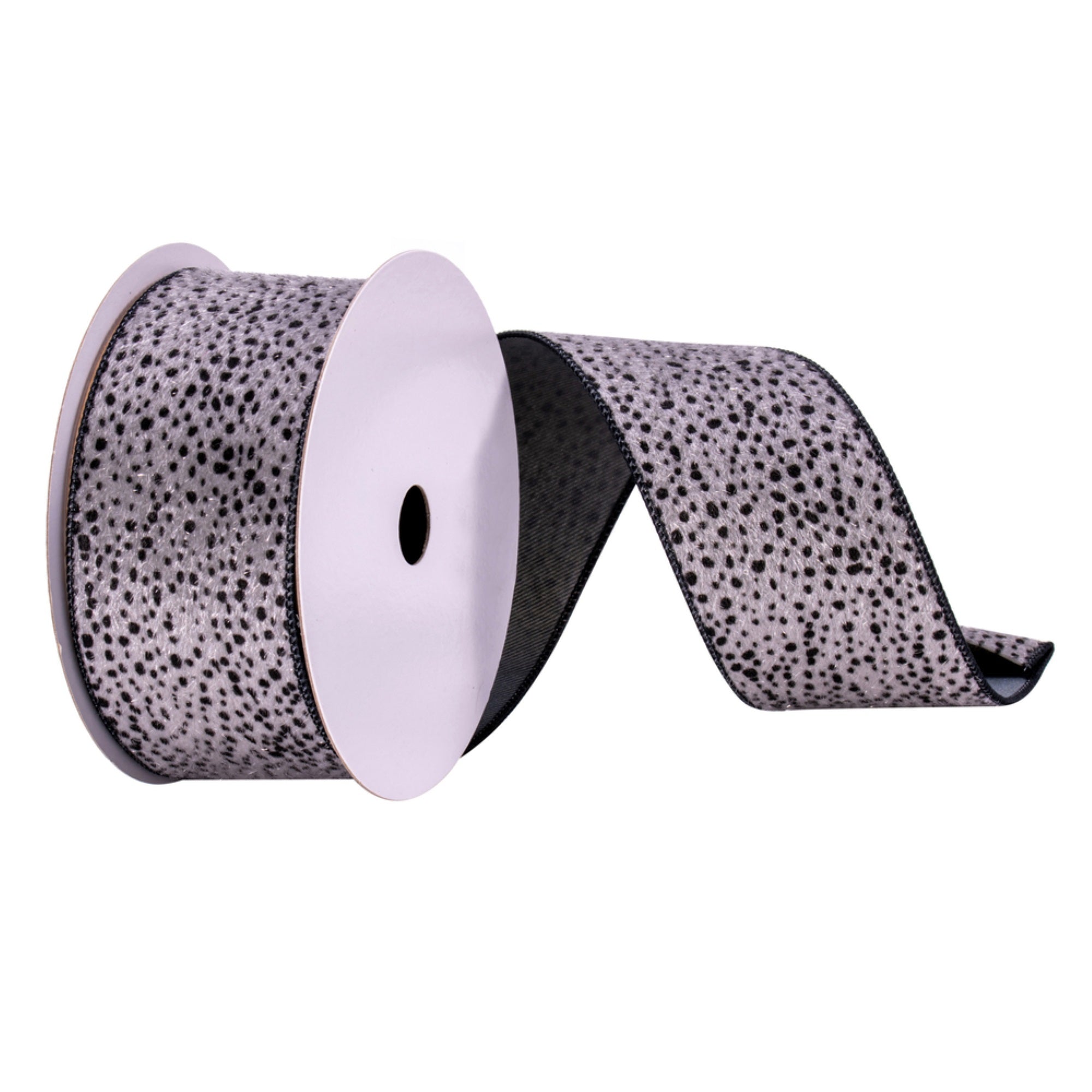 2.5”x10yd Grey Cheetah Ribbon