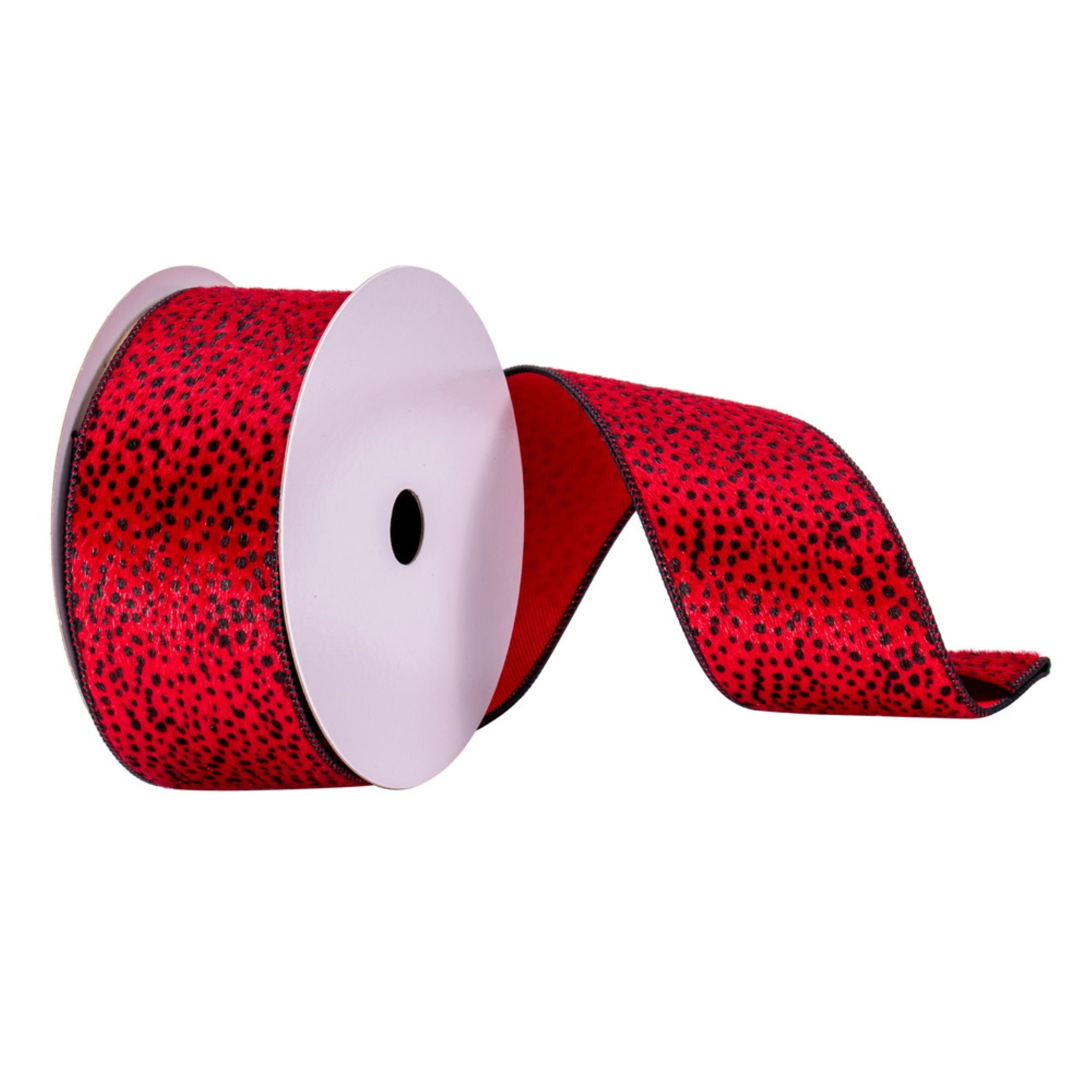2.5”x10yd Red Cheetah Ribbon