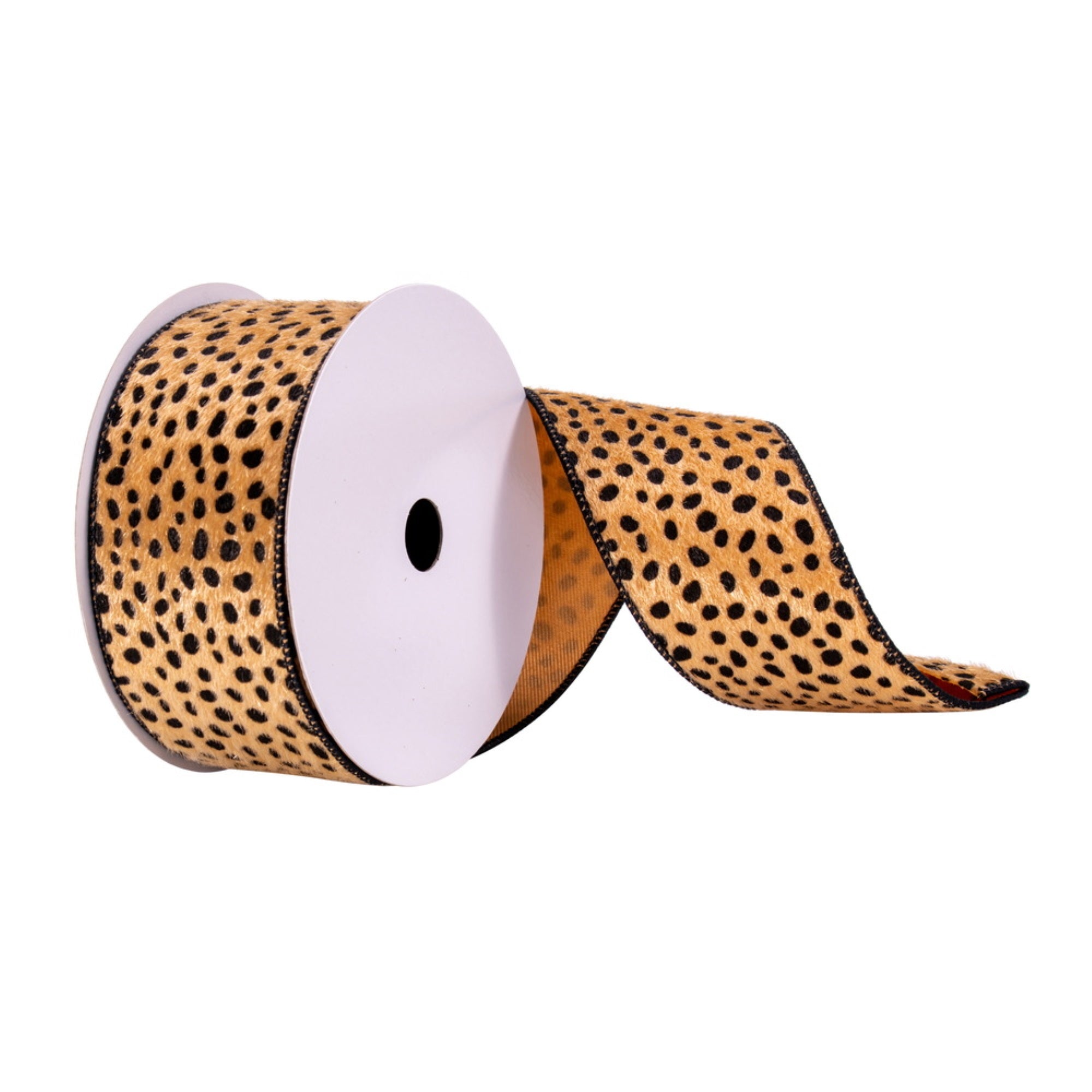 2.5”x10yd Tan Cheetah Ribbon