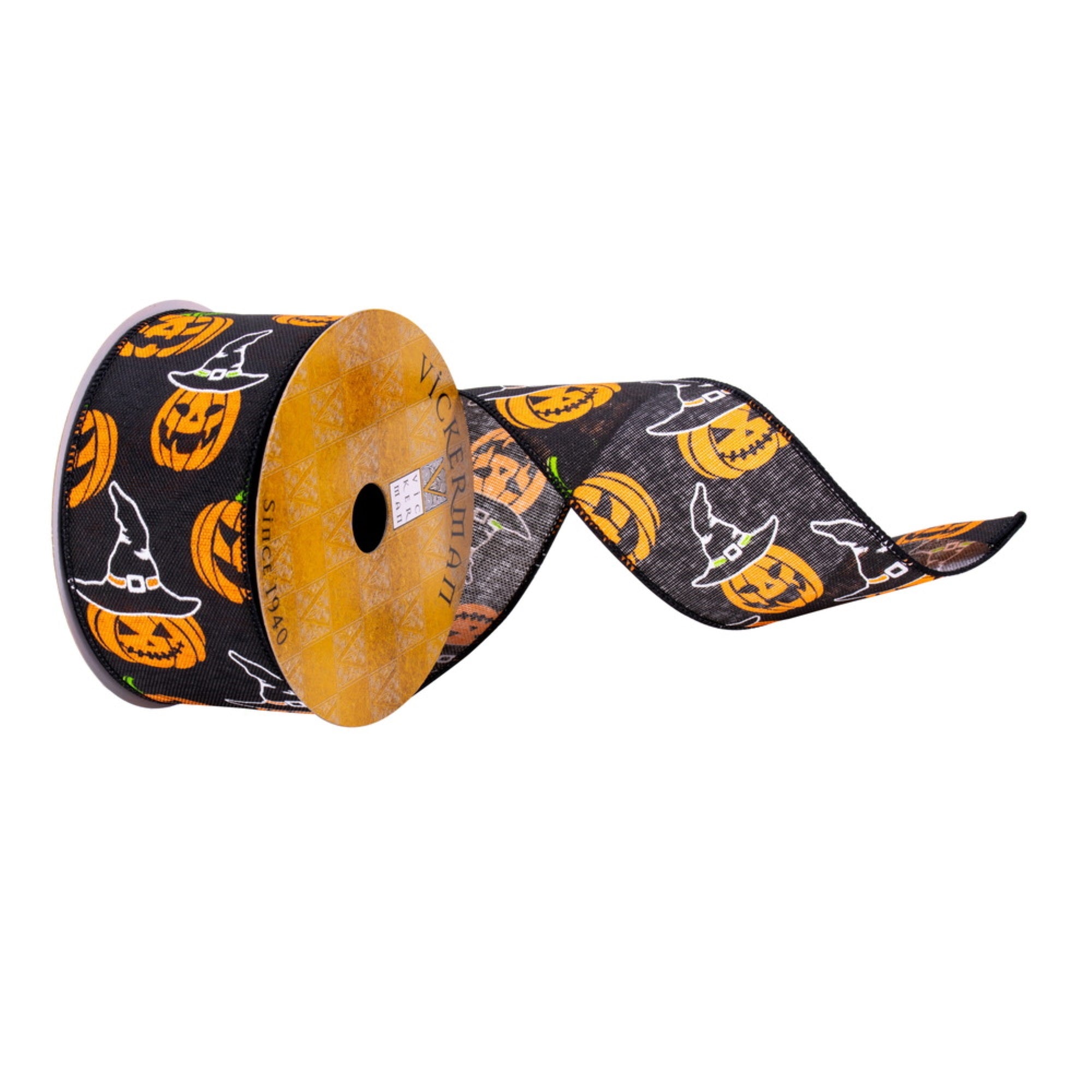 Vickerman 2.5” x 10 Yards Black Jack O Lantern Ribbon