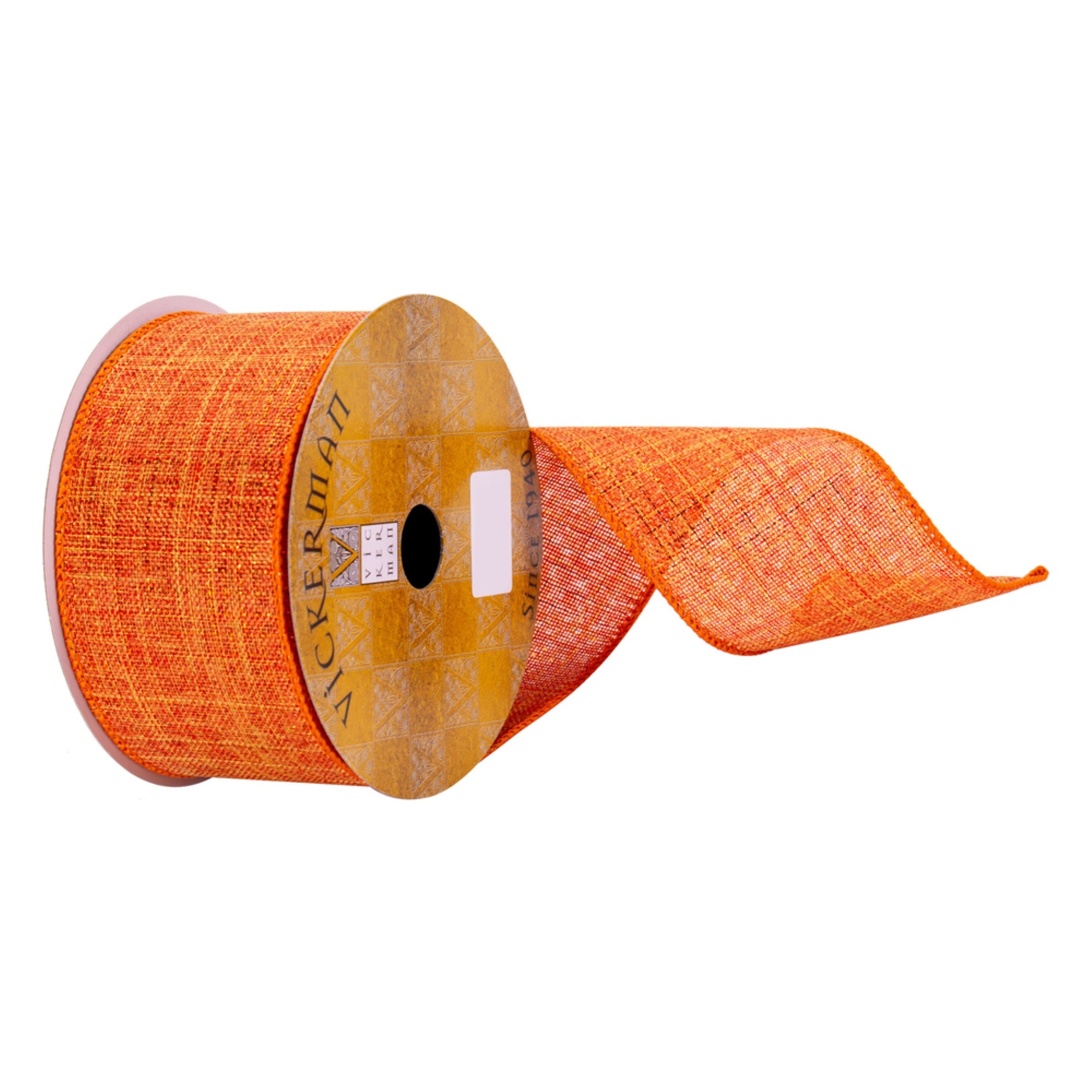 Vickerman 2.5” x 10 Yards Orange Burlap Ribbon