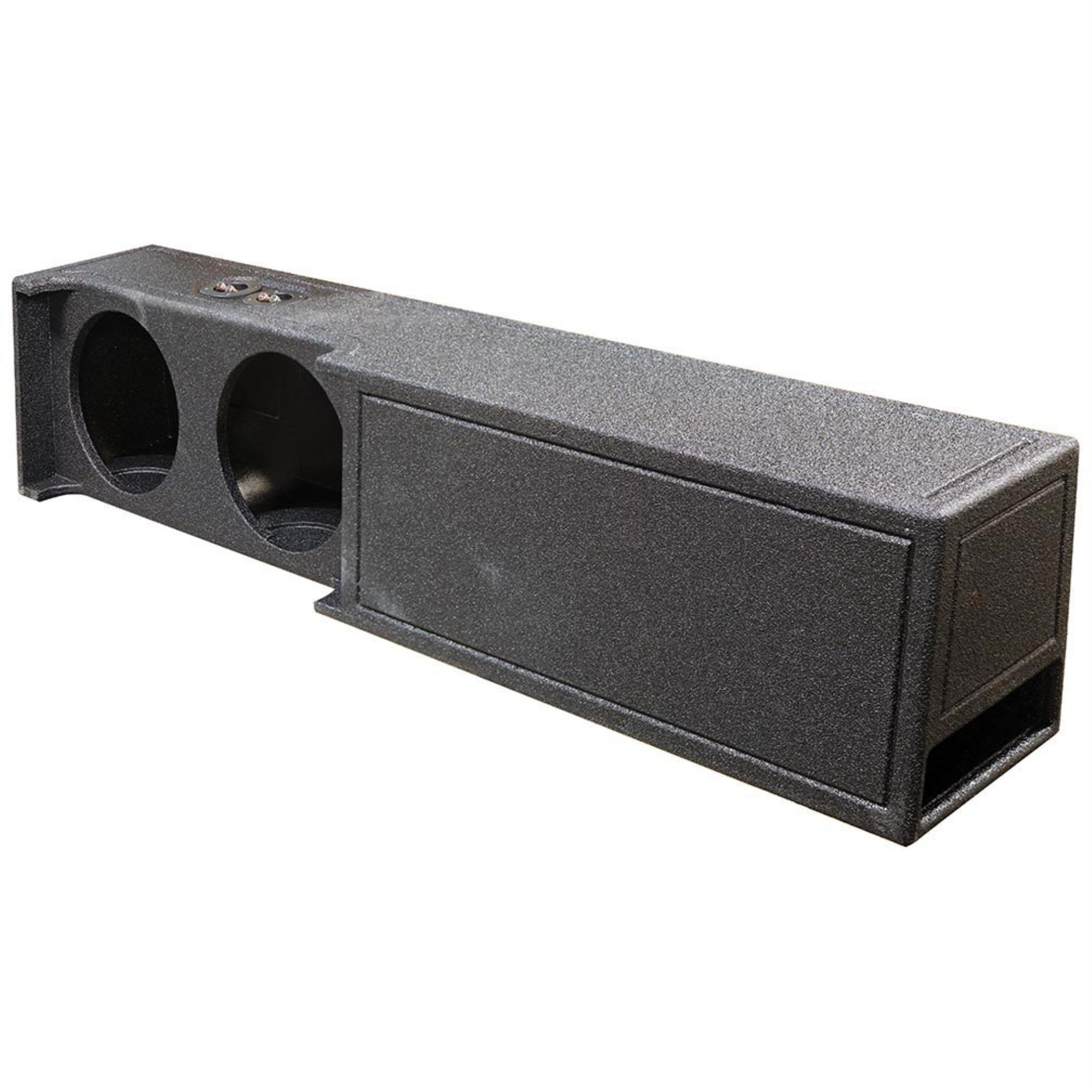 Qpower Dual 10' Ported Woofer Box For 2019+ Dodge Crew Cab Truck Bed Liner Coating