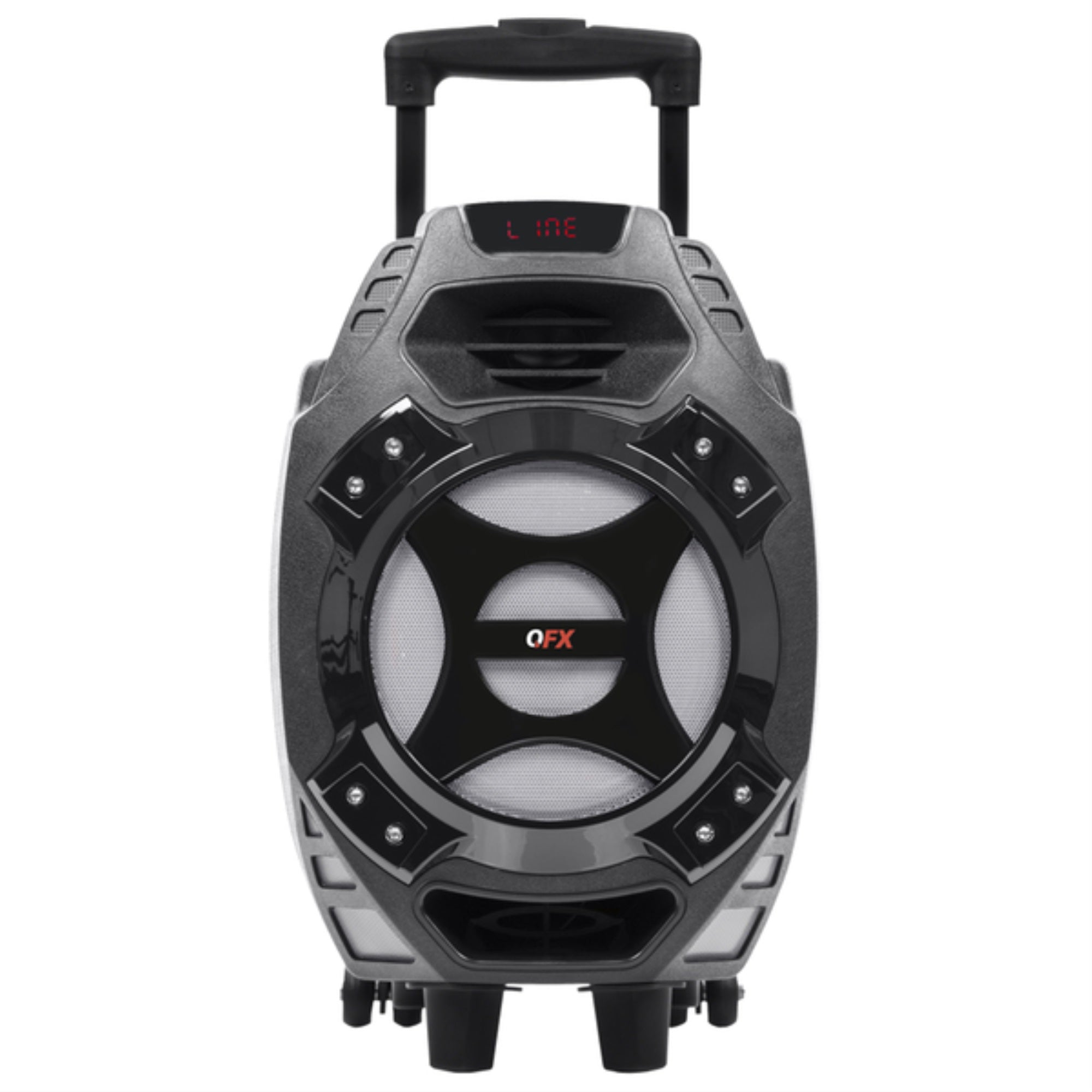 QFX PBX-61081BT-SIL Portable Bluetooth True Wireless Speaker with LEDs and Remote, PBX-61081BT