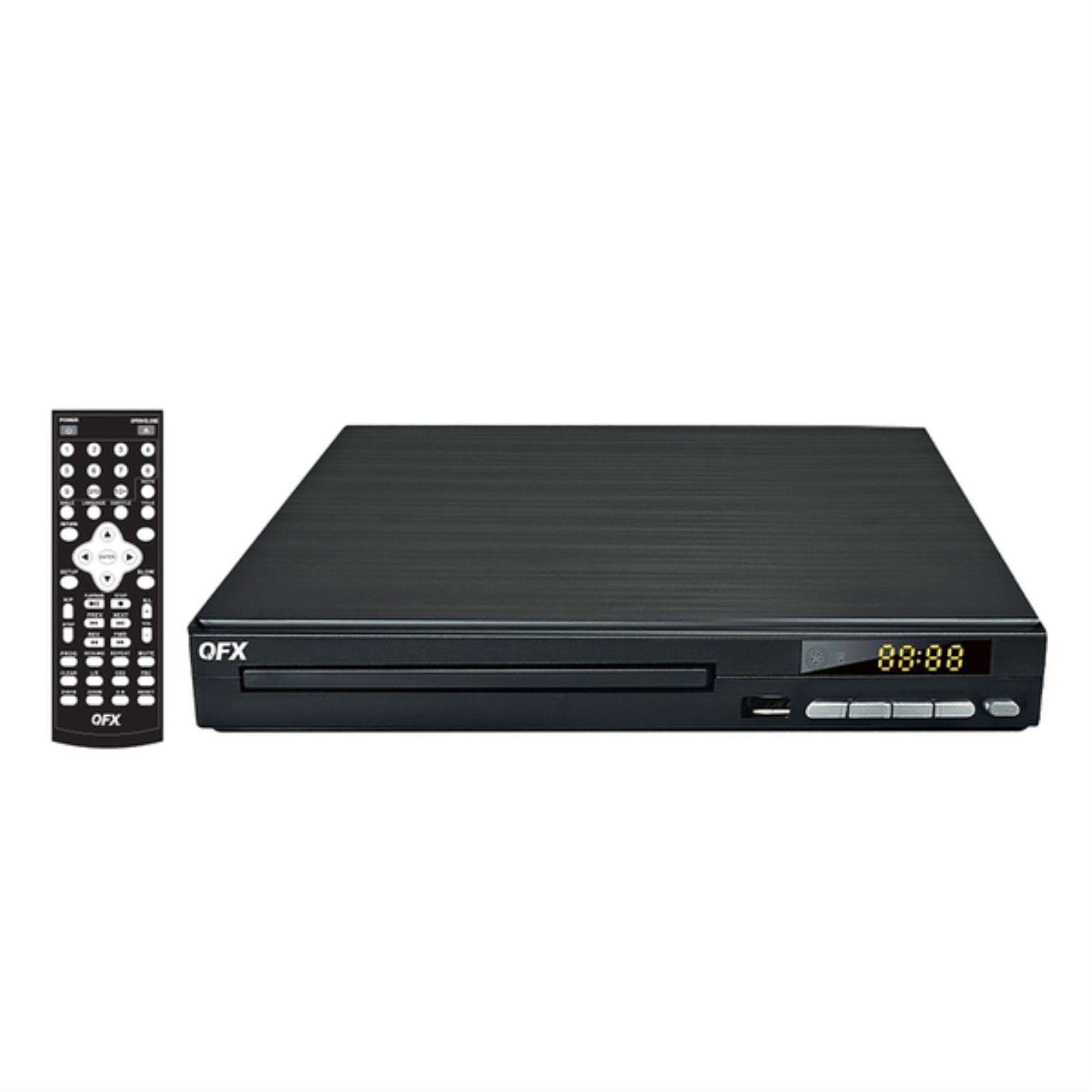 QFX VP-110-BLK 1080p Full HD DVD/CD Multimedia Player for TV with FM Radio, Progressive Scan, HDMI, CD MP3 Conversion, and Remote, VP-110