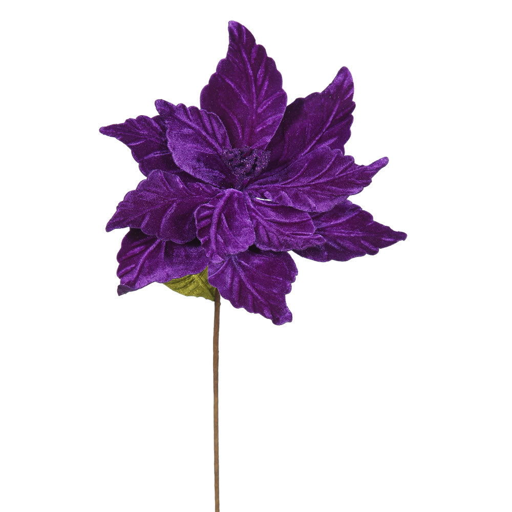 Vickerman 22″ Purple Poinsettia, 12″ Flower, 6/Bag - QG162706
