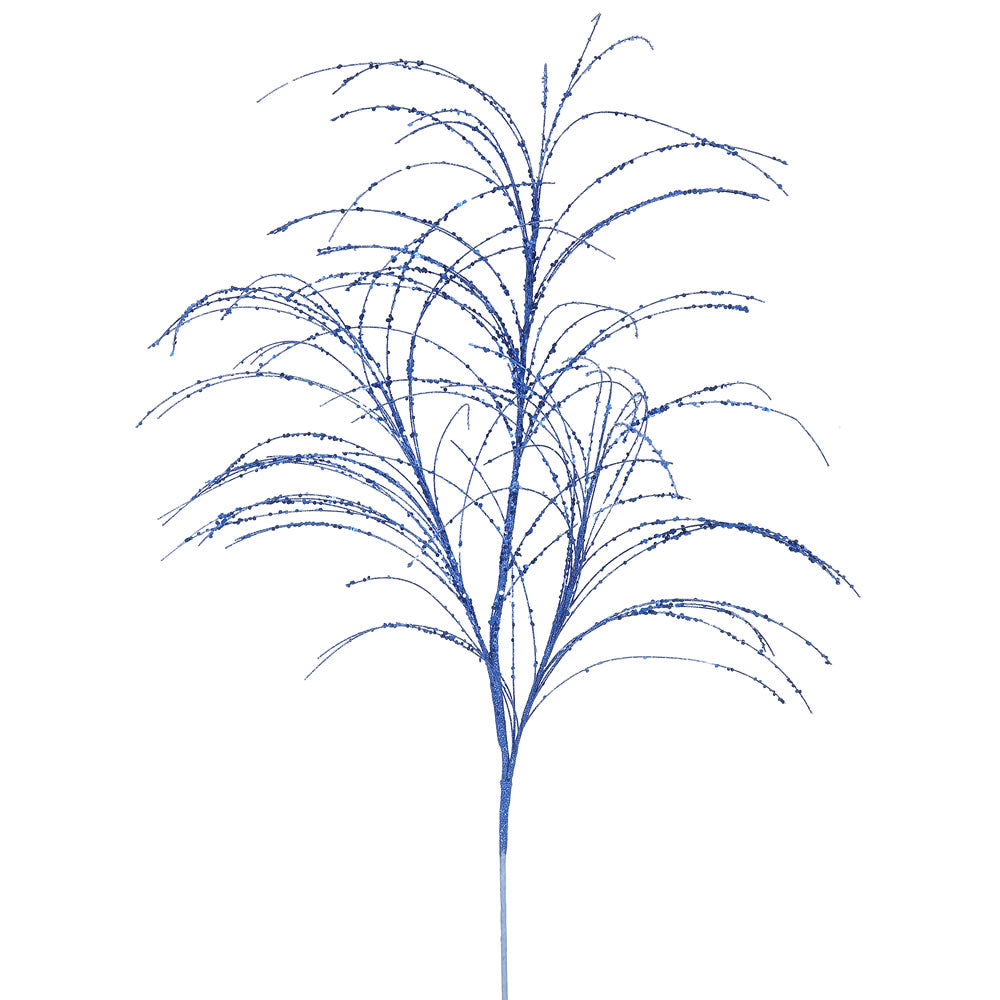 Vickerman 34″ Blue Glitter Grass Spray 6/Bag - QG164002