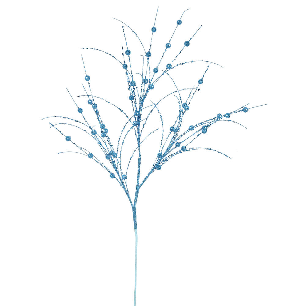Vickerman 35″ Turquoise Glitter Berry Spray 6/Bag - QG164212