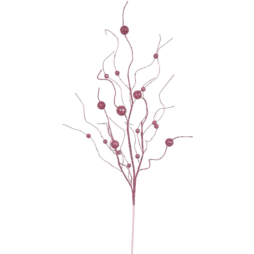 Vickerman 37″ Mauve Glitter Ball Spray 6/Bag - QG164345