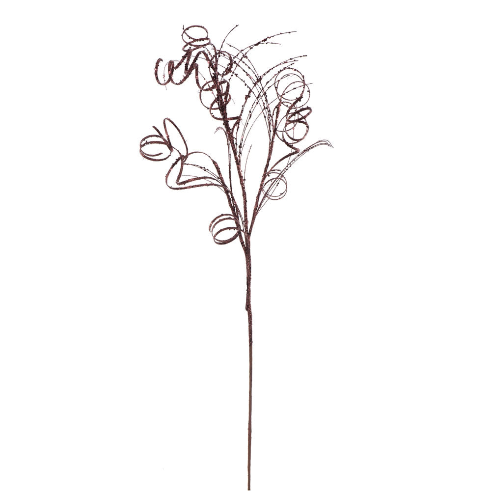 Vickerman 35″ Mocha Glitter Curly Spray 6/Bag - QG164516