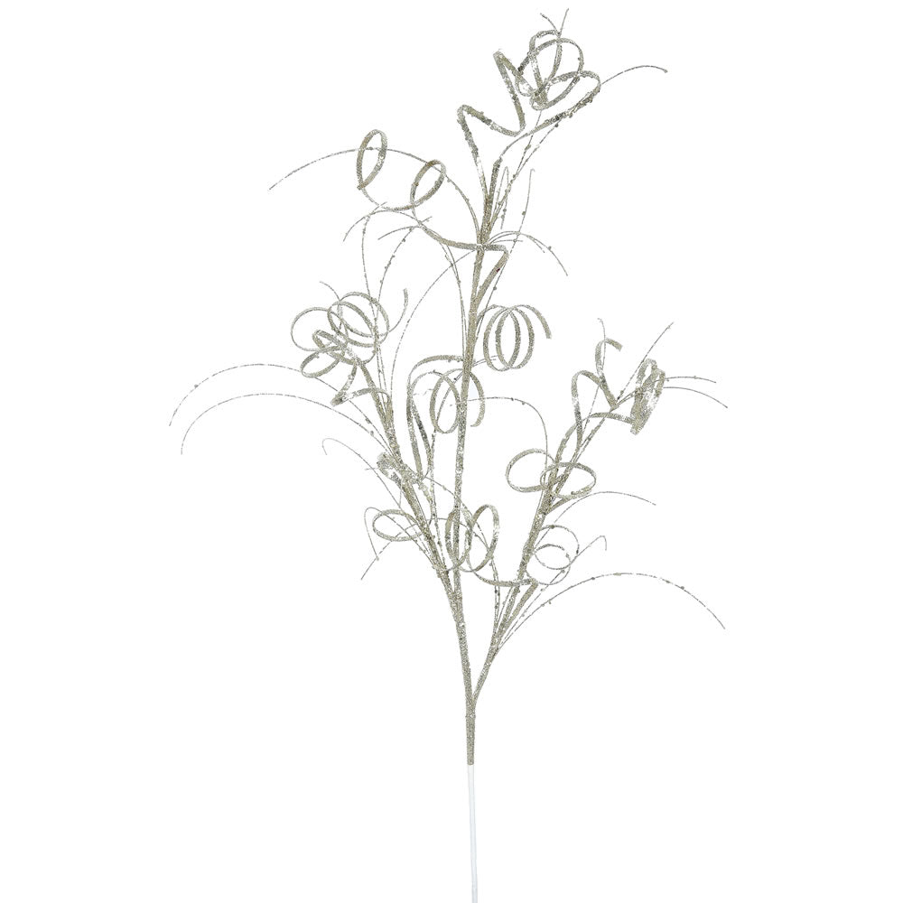 Vickerman 35″ Champagne Glitter Curly Spray 6/Bag - QG164538