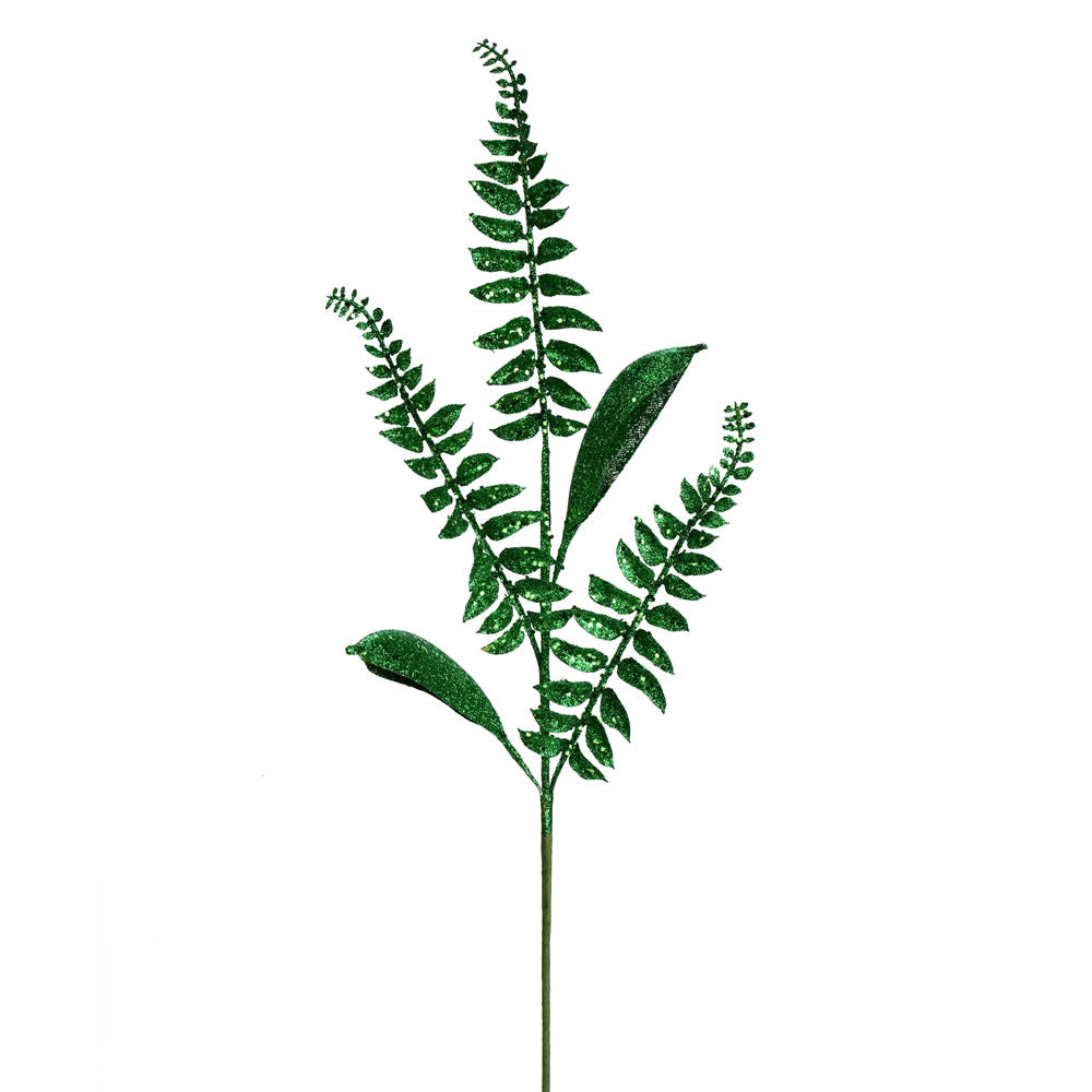 Vickerman 33” Green Fern Leaf Spray 6/Bag - QG192204