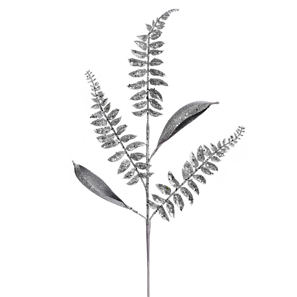 Vickerman 33” Silver Fern Leaf Spray 6/Bag - QG192207