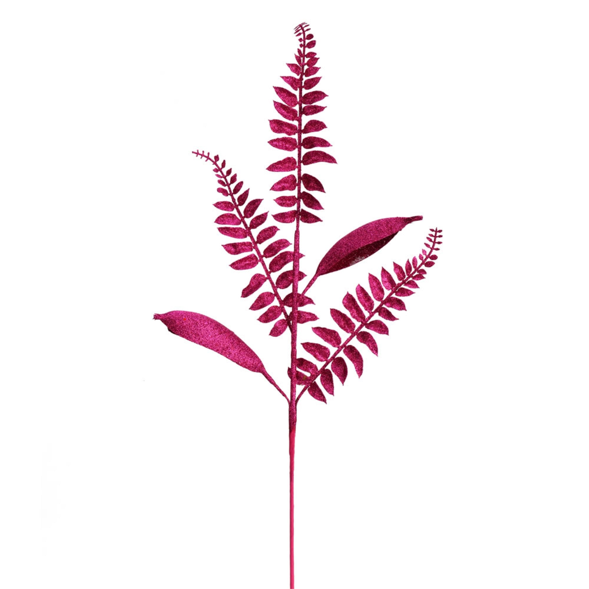 33” Berry Red Fern Leaf Spray 6/Bag