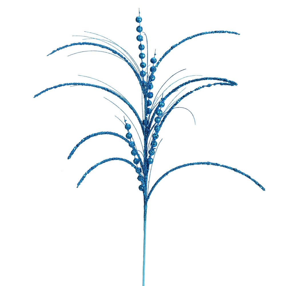 Vickerman 29” Turquoise Glitter Harvest Spray 6/Bg - QG192412