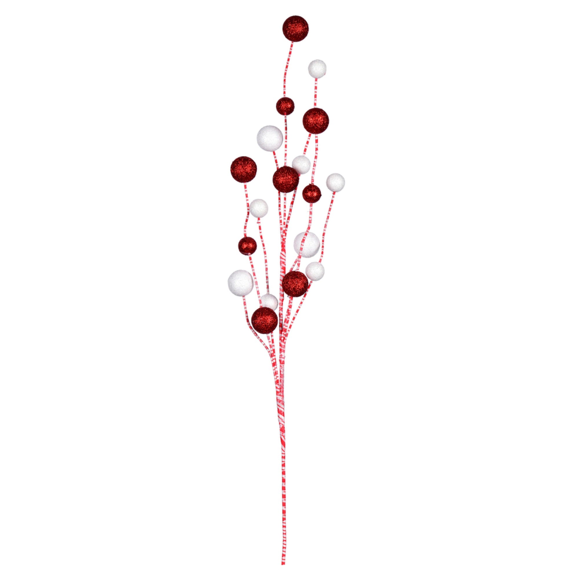 20” RedWhite Glit Gumdrop Curl Spray 6Bg
